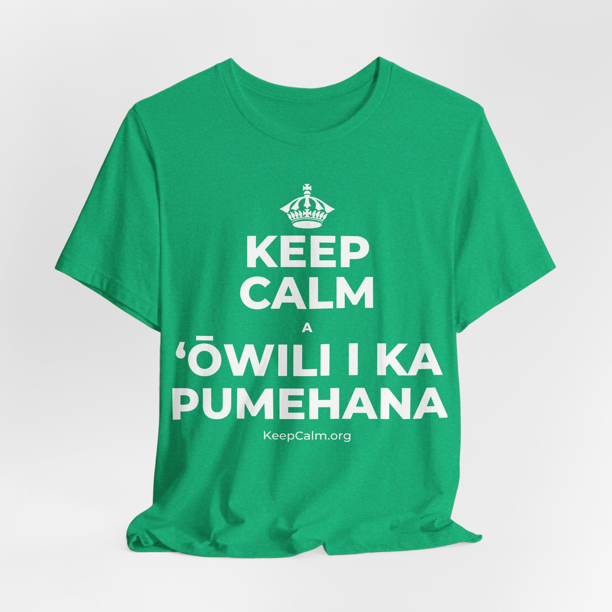 KEEP CALM A ʻŌWILI I KA PUMEHANA T-Shirt (Baby Blue–Silver)