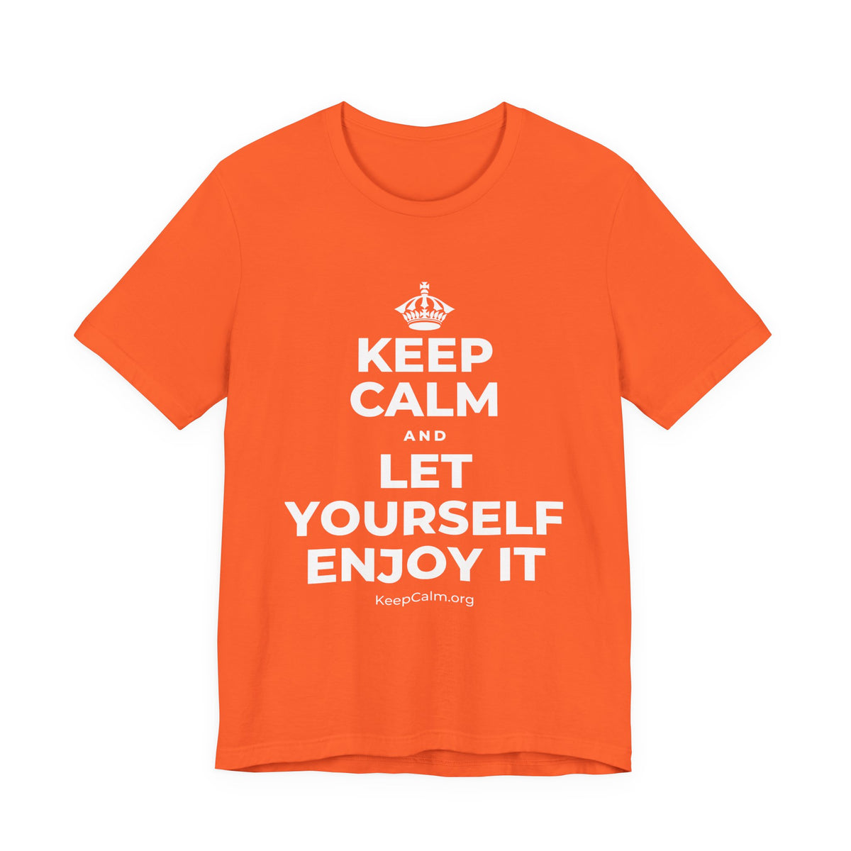 KEEP CALM AND LET YOURSELF ENJOY IT T-Shirt (Baby Blue–Silver)