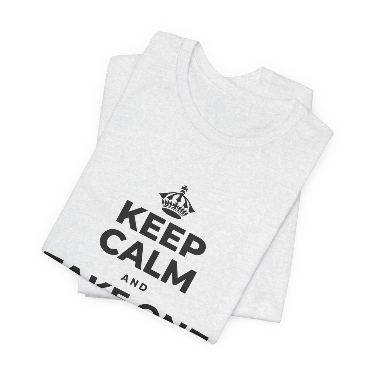 KEEP CALM AND TAKE ONE GOOD DAY AT A TIME T-Shirt (Soft Cream–Heather Mauve)