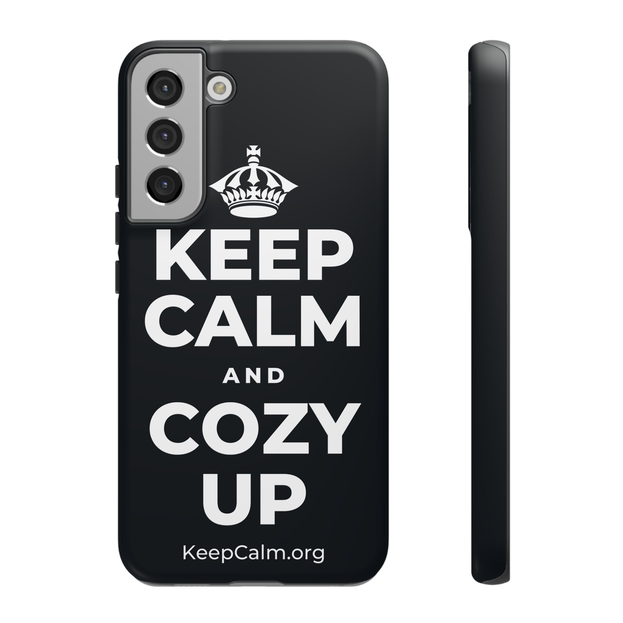 KEEP CALM AND COZY UP Phone Case (Dark)