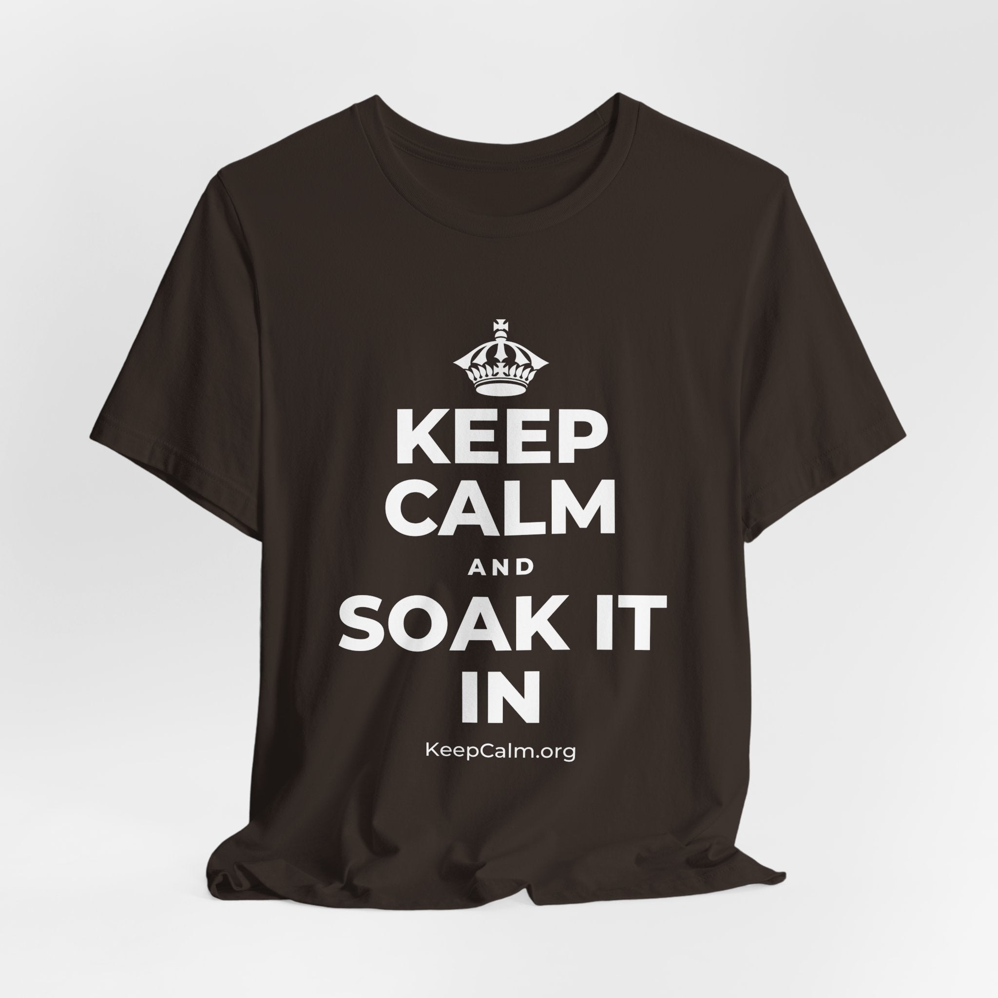 KEEP CALM AND SOAK IT IN T-Shirt (Soft Cream–Heather Mauve)