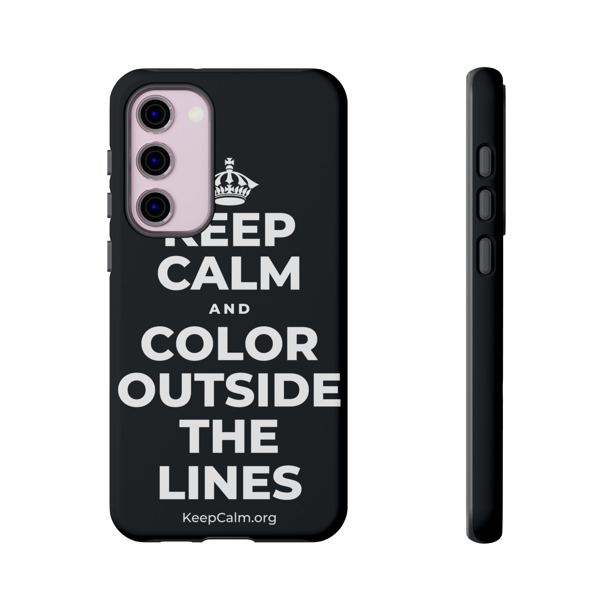 KEEP CALM AND COLOR OUTSIDE THE LINES Phone Case (Dark)