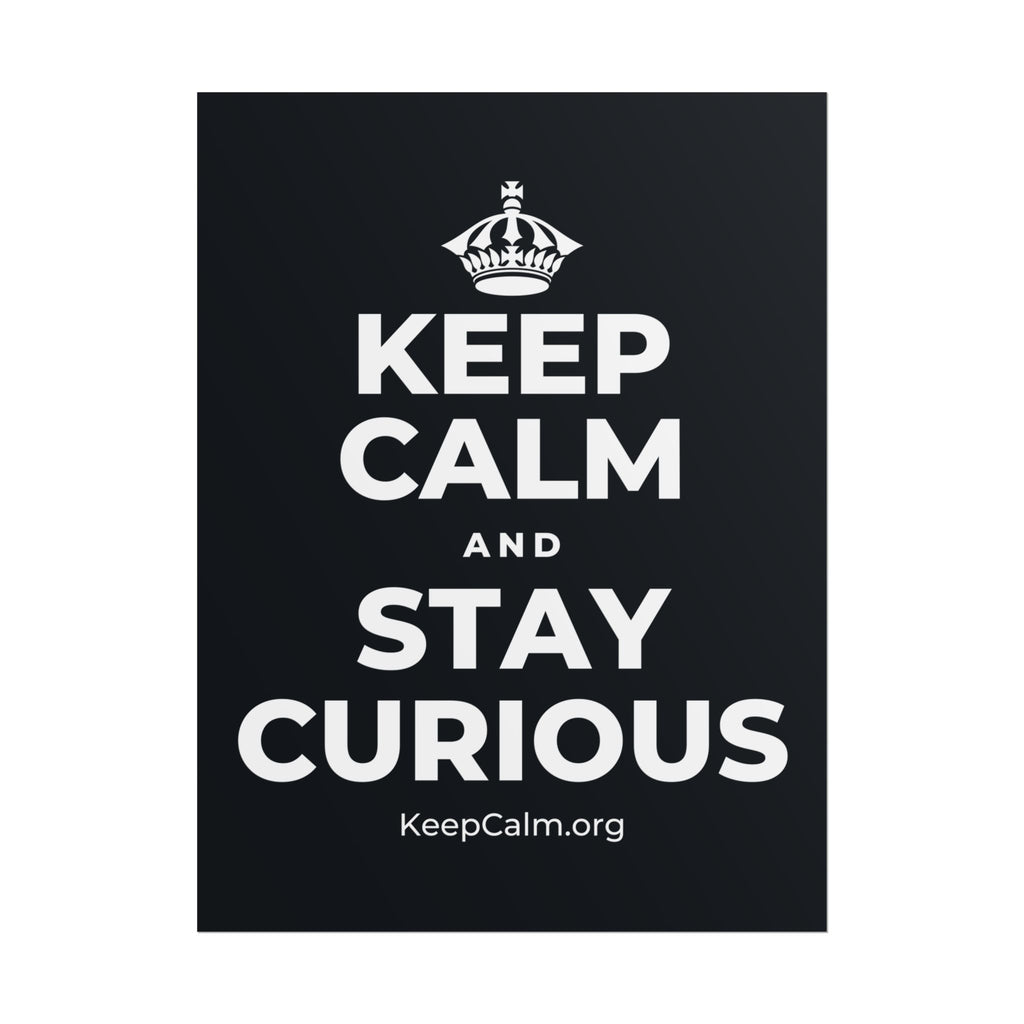 KEEP CALM AND STAY CURIOUS Poster (Dark)