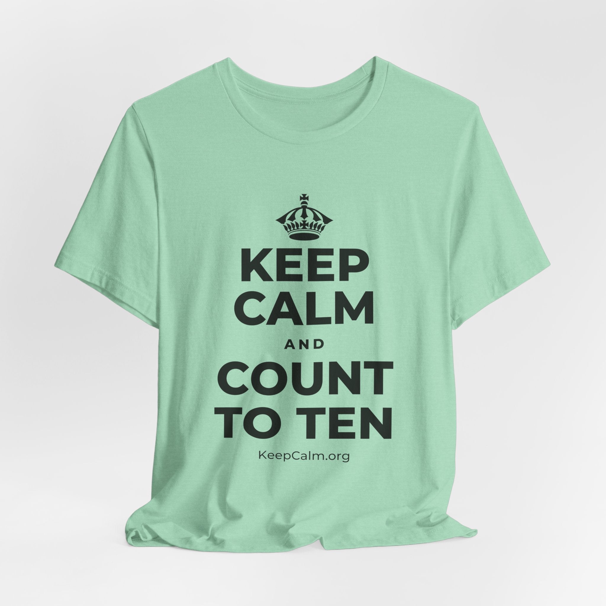KEEP CALM AND COUNT TO TEN T-Shirt (Baby Blue–Silver)