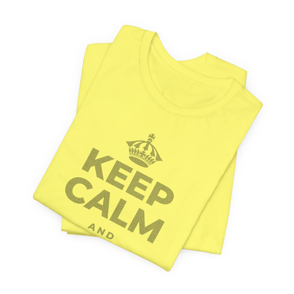 KEEP CALM AND انعم بالشمس T-Shirt (Soft Cream–Heather Mauve)