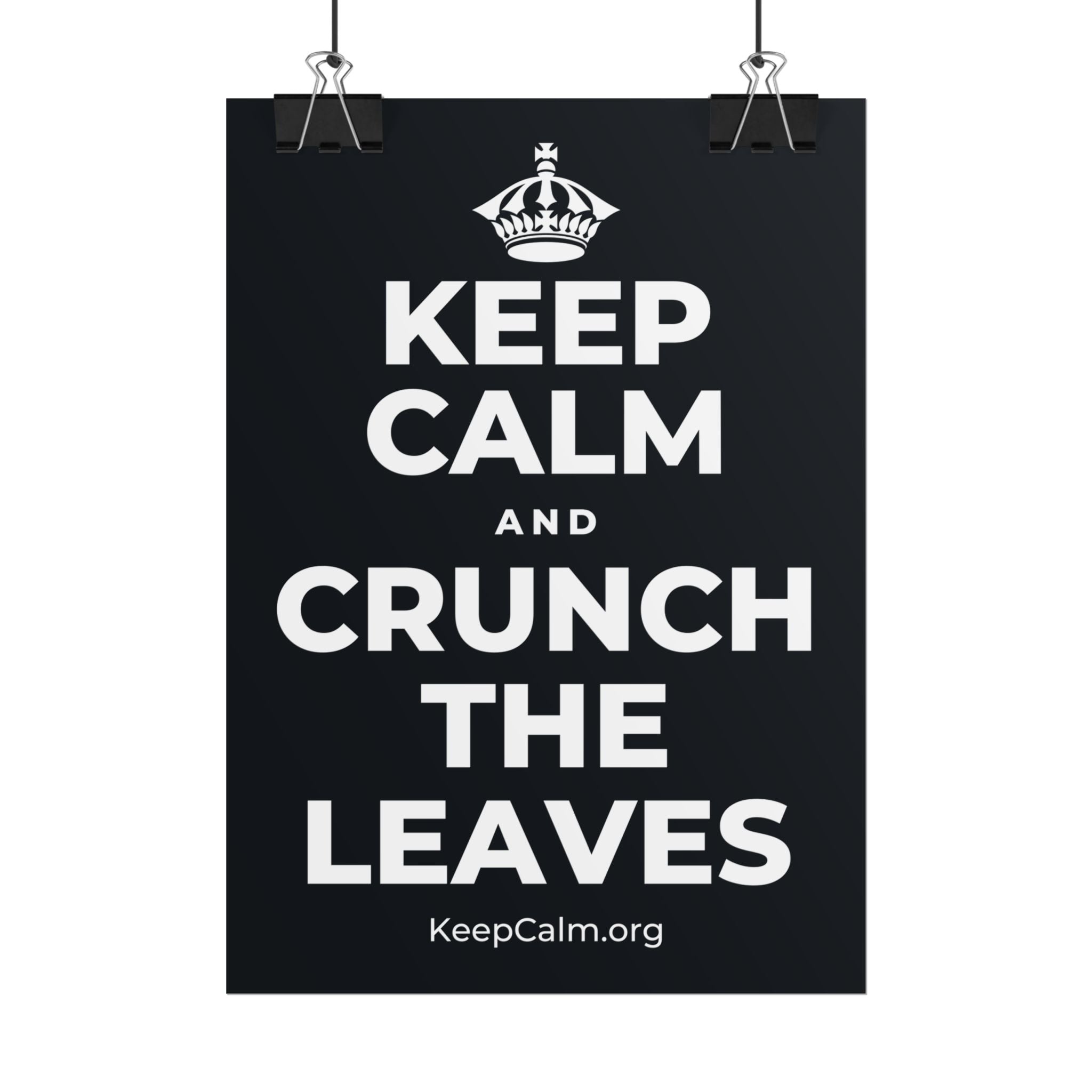 KEEP CALM AND CRUNCH THE LEAVES Poster (Dark)