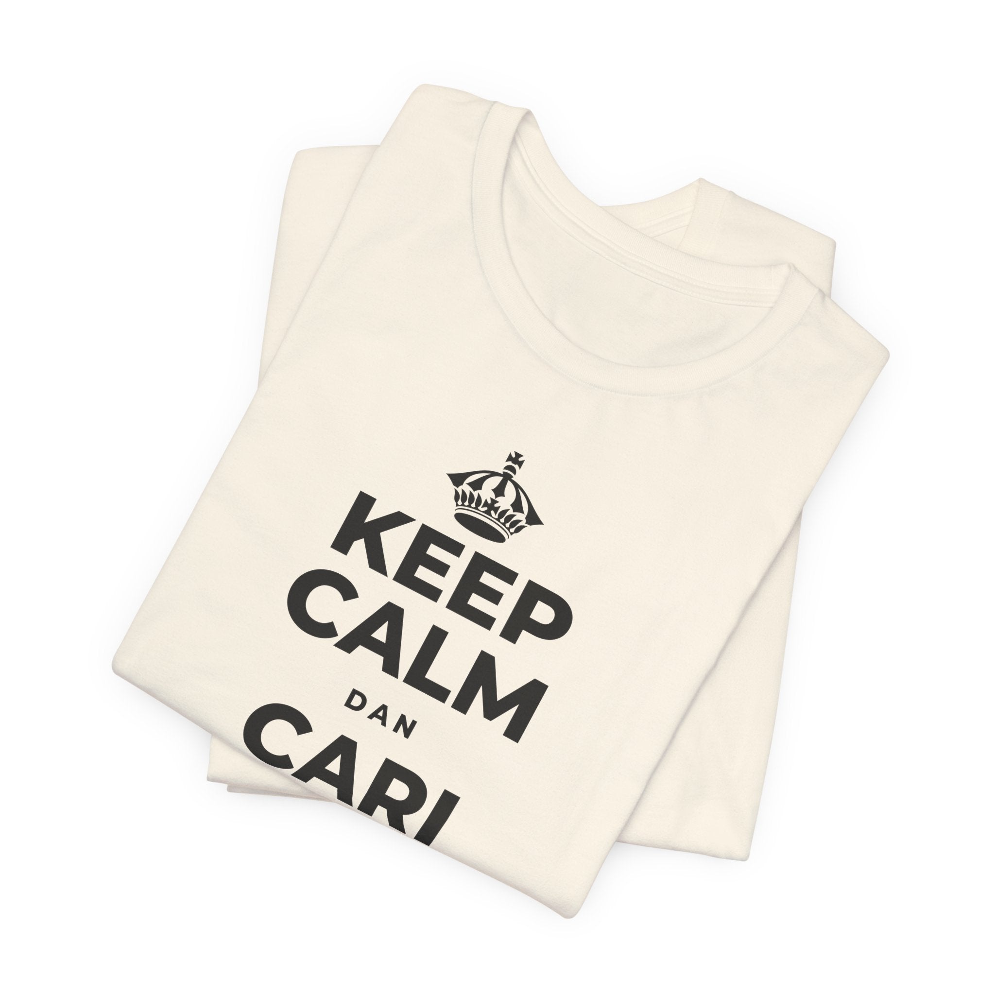 KEEP CALM DAN CARI HANGAT DI HAL KECIL T-Shirt (White–Asphalt)