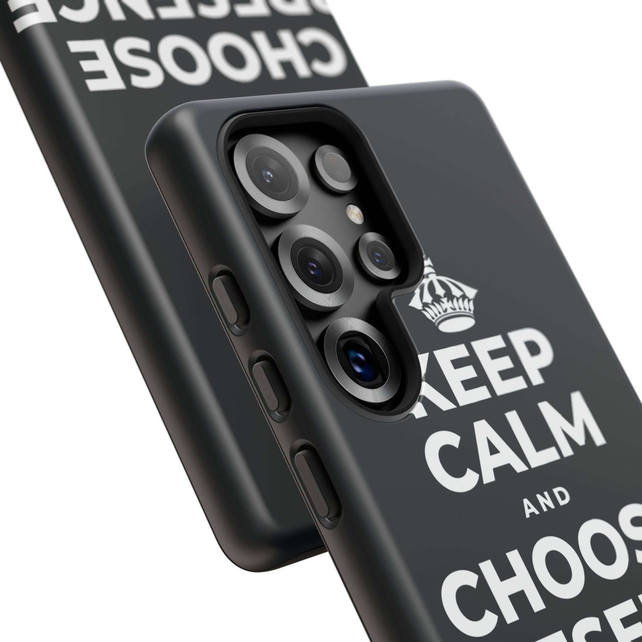 KEEP CALM AND CHOOSE PRESENCE OVER PRESENTS Phone Case (Dark)
