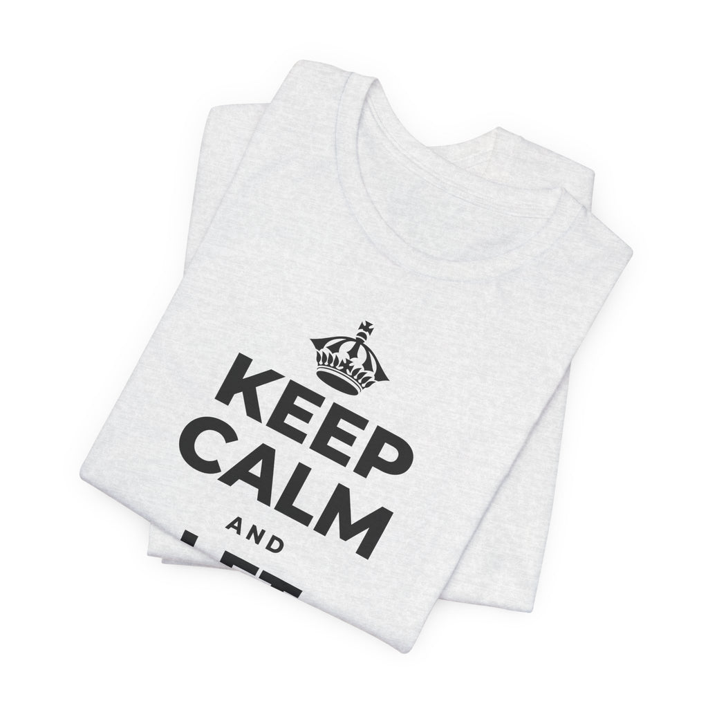 KEEP CALM AND LET PEOPLE IN T-Shirt (Soft Cream–Heather Mauve)