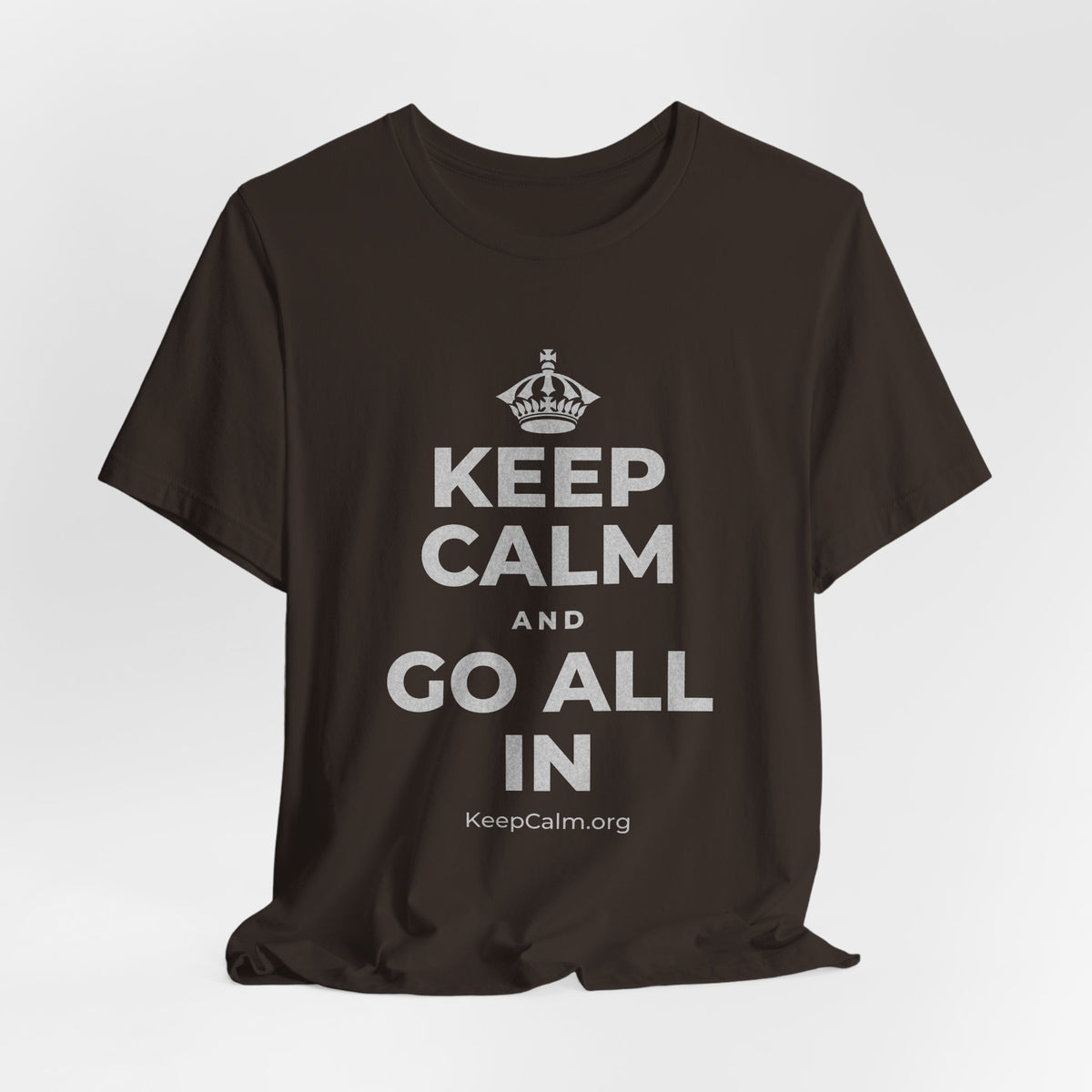 KEEP CALM AND GO ALL IN T-Shirt (Soft Cream–Heather Mauve)
