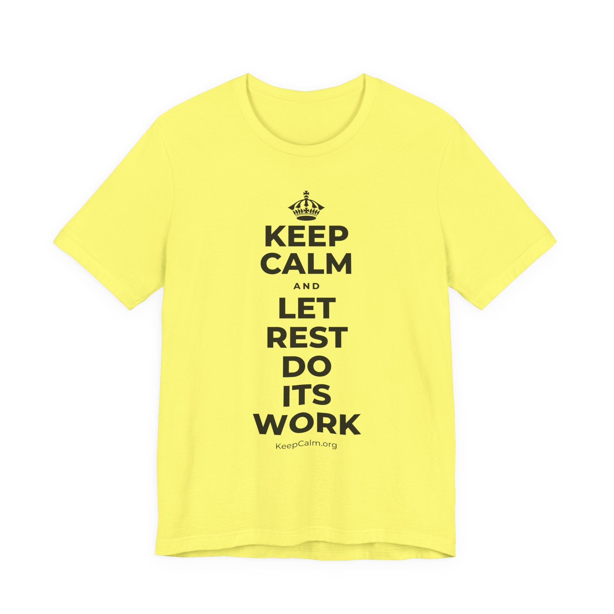 KEEP CALM AND LET REST DO ITS WORK T-Shirt (Soft Cream–Heather Mauve)