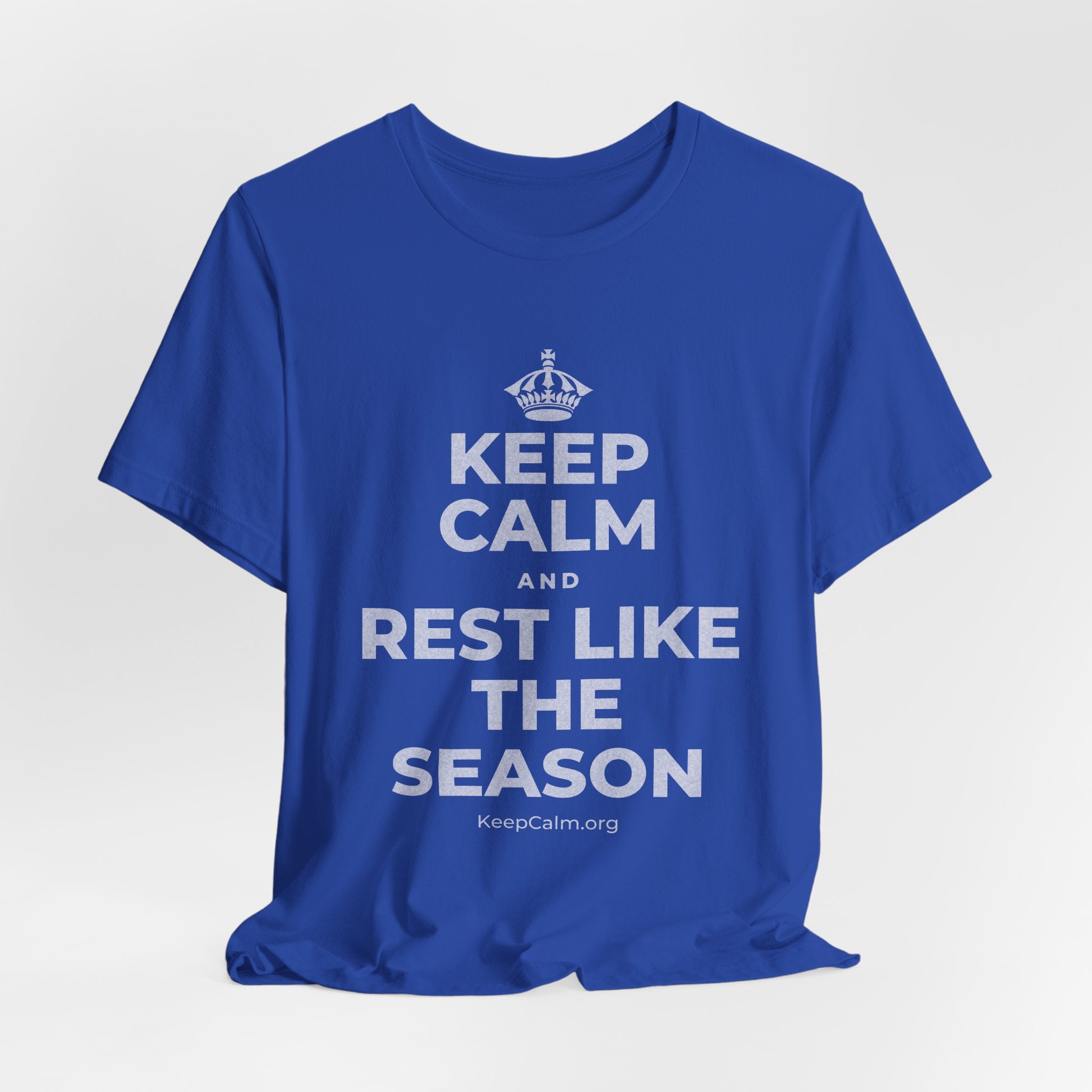 KEEP CALM AND REST LIKE THE SEASON T-Shirt (Soft Cream–Heather Mauve)