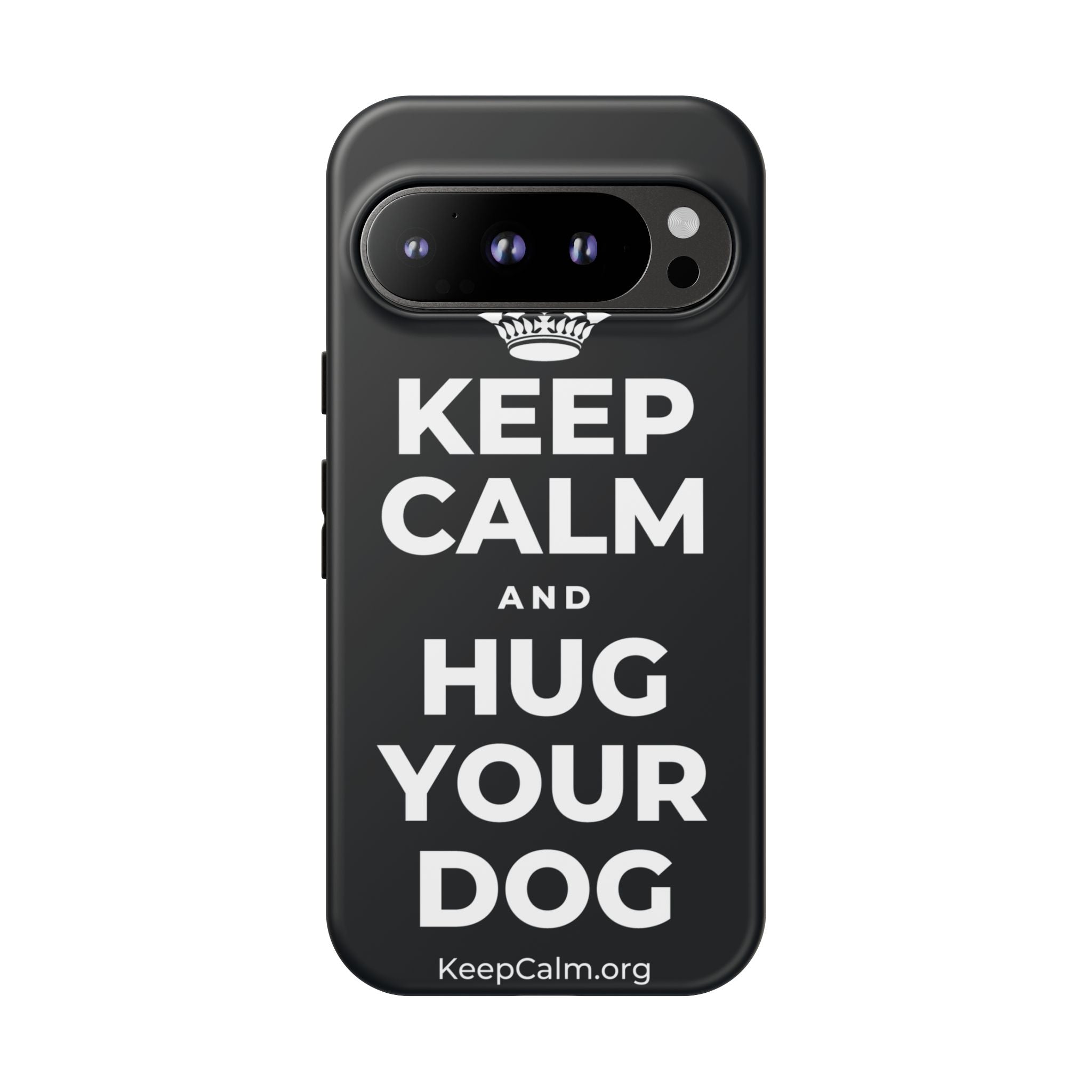 KEEP CALM AND HUG YOUR DOG Phone Case (Dark)