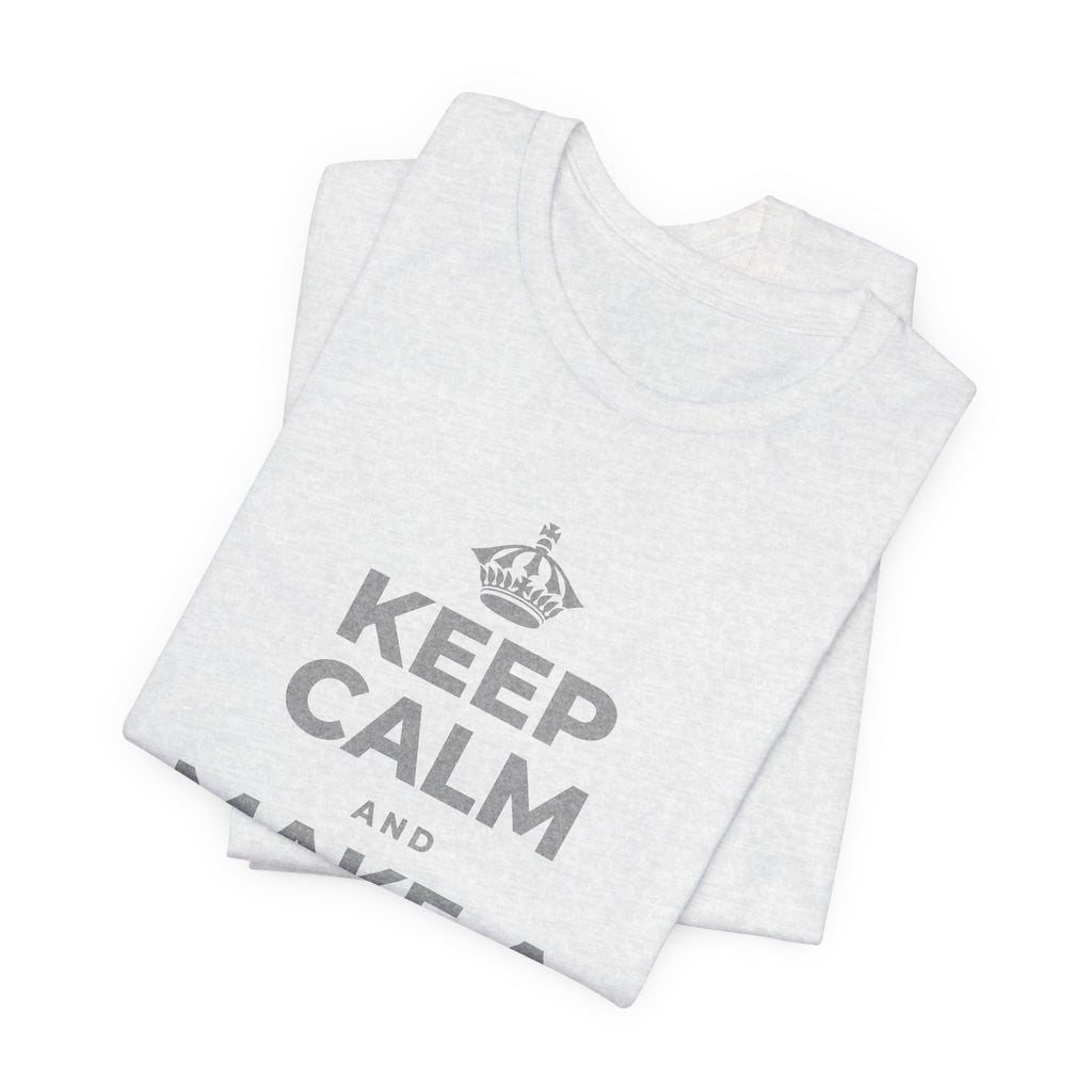 KEEP CALM AND MAKE A HAPPY MEMORY T-Shirt (Soft Cream–Heather Mauve)