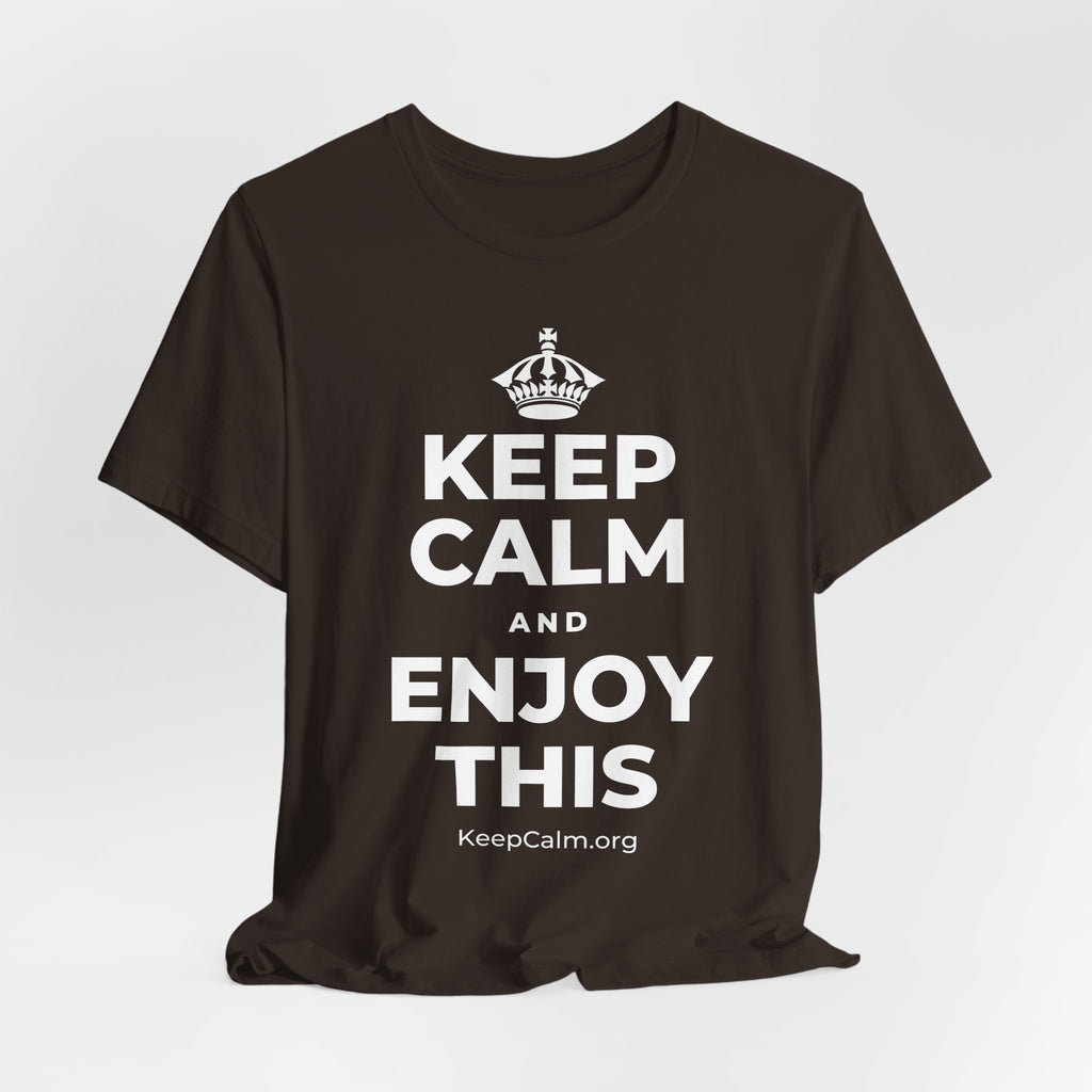 KEEP CALM AND ENJOY THIS T-Shirt (Soft Cream–Heather Mauve)
