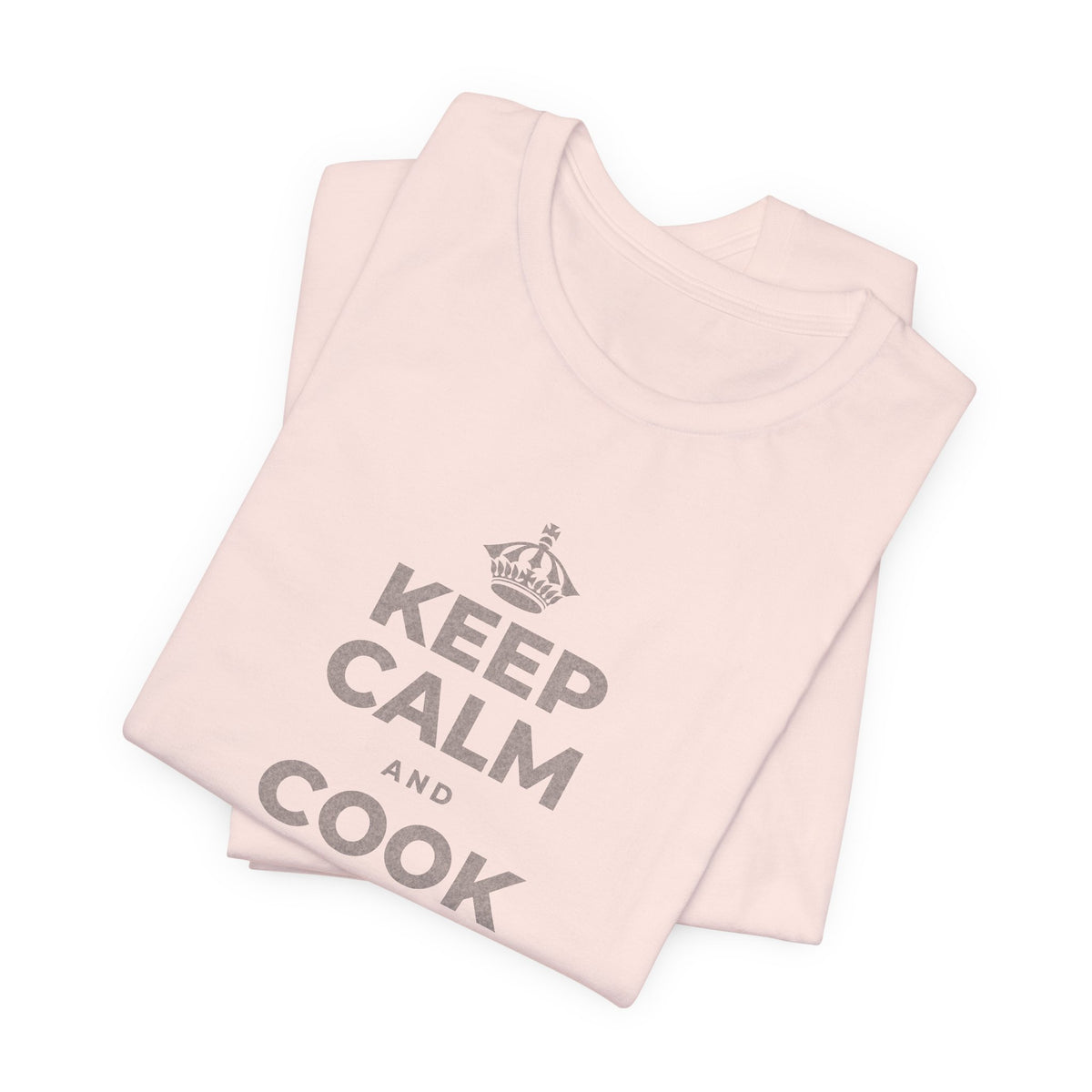 KEEP CALM AND COOK SOMETHING T-Shirt (Soft Cream–Heather Mauve)