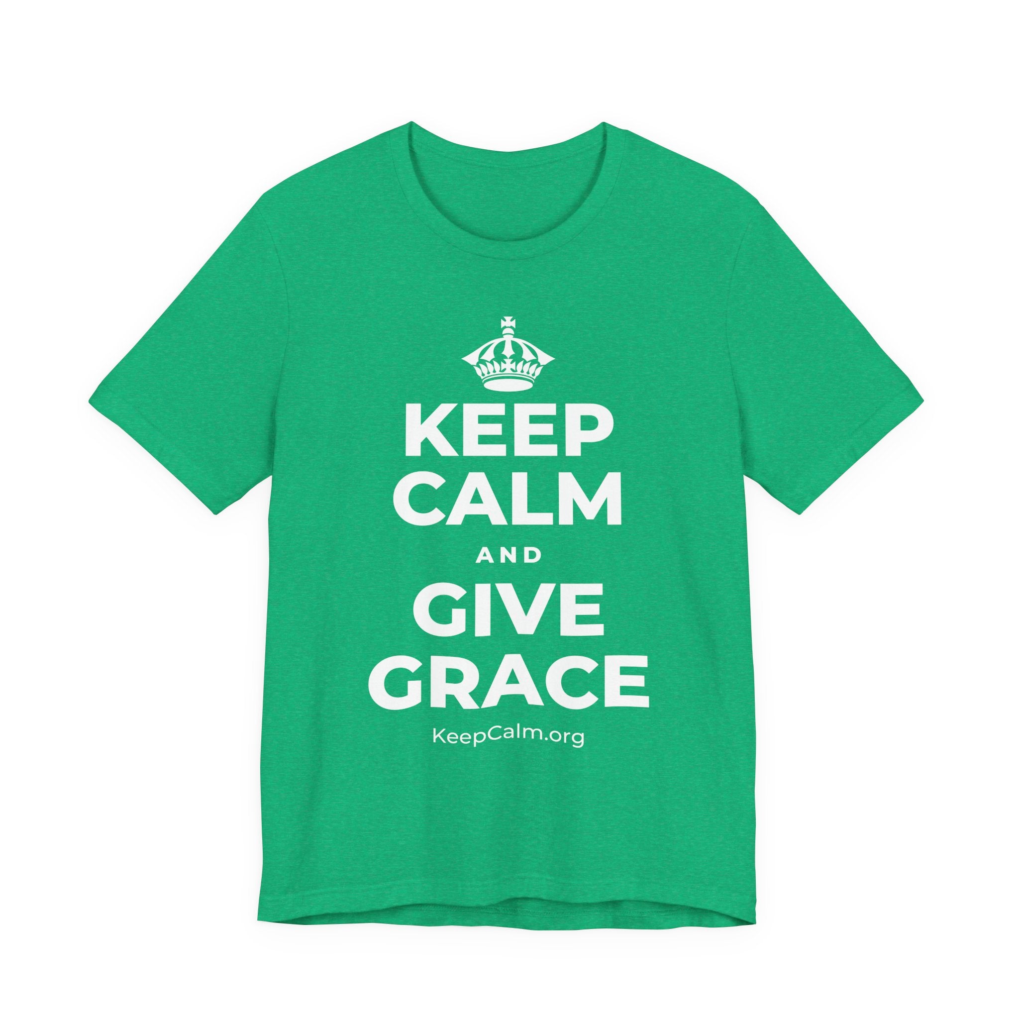 KEEP CALM AND GIVE GRACE T-Shirt (Baby Blue–Silver)