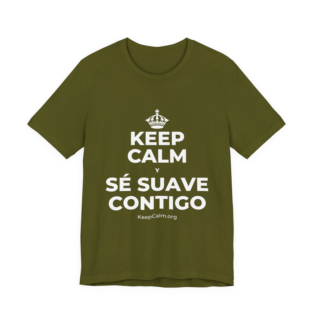 KEEP CALM Y SÉ SUAVE CONTIGO T-Shirt (Baby Blue–Silver)