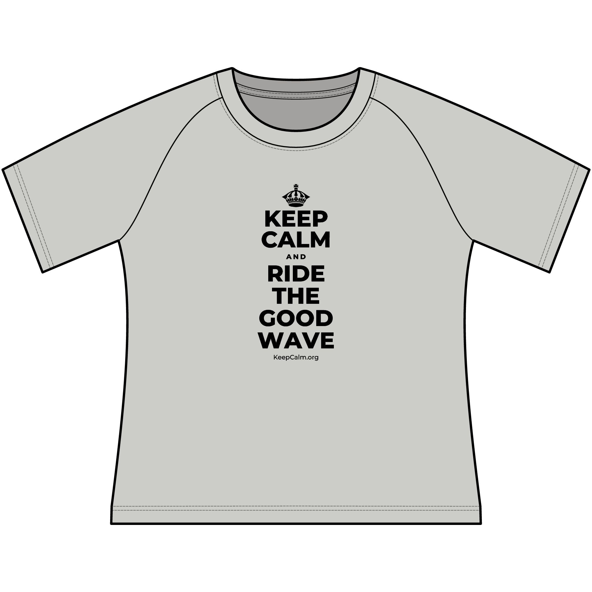 KEEP CALM AND RIDE THE GOOD WAVE Women's Raglan Tee