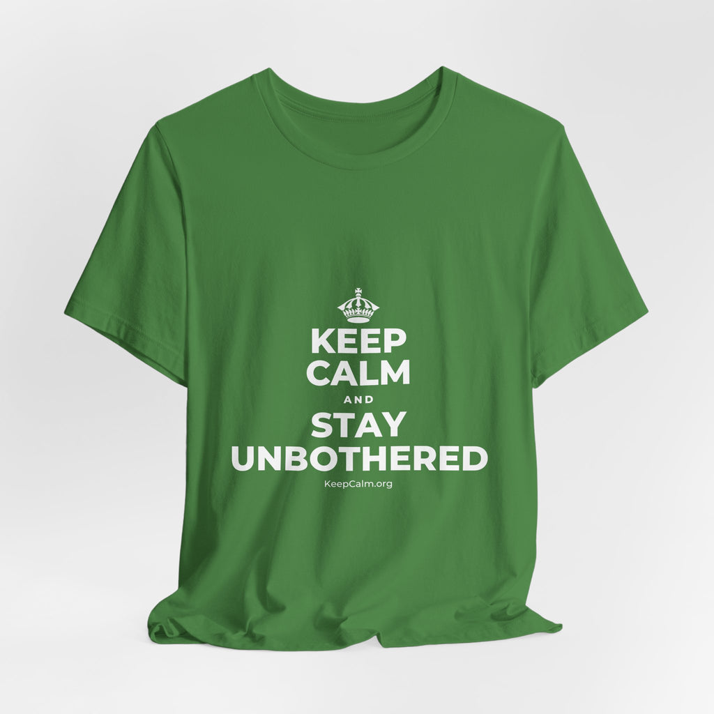 KEEP CALM AND STAY UNBOTHERED T-Shirt (Baby Blue–Silver)