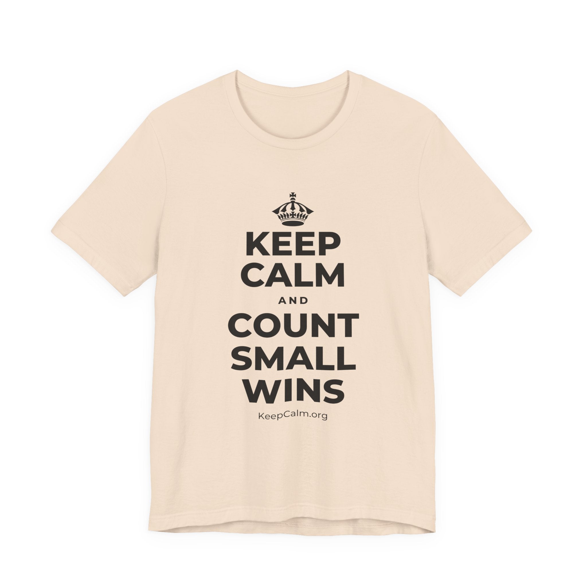 KEEP CALM AND COUNT SMALL WINS T-Shirt (Soft Cream–Heather Mauve)