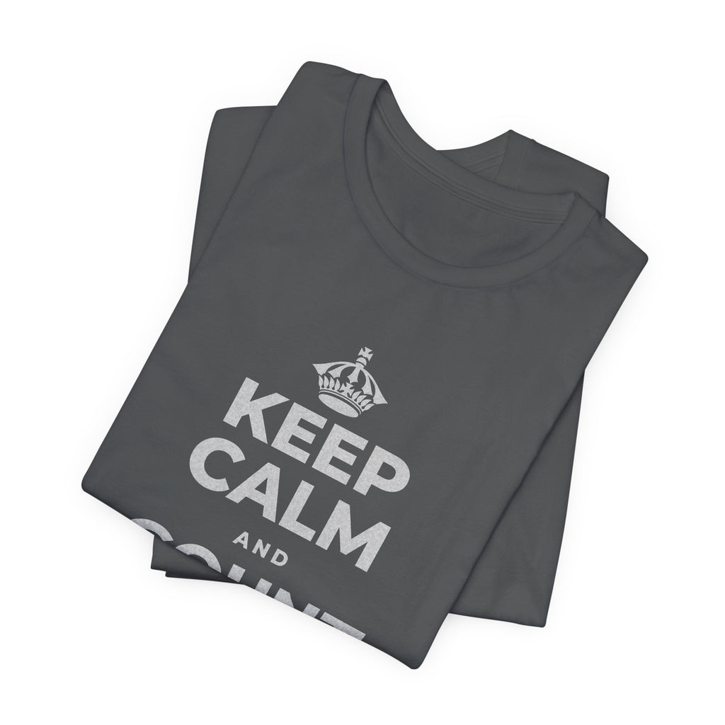 KEEP CALM AND COUNT YOUR WINS T-Shirt (White–Asphalt)