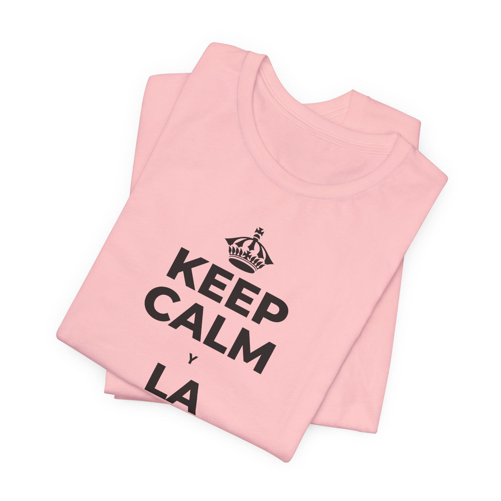 KEEP CALM Y LA FRENTE EN ALTO T-Shirt (White–Asphalt)