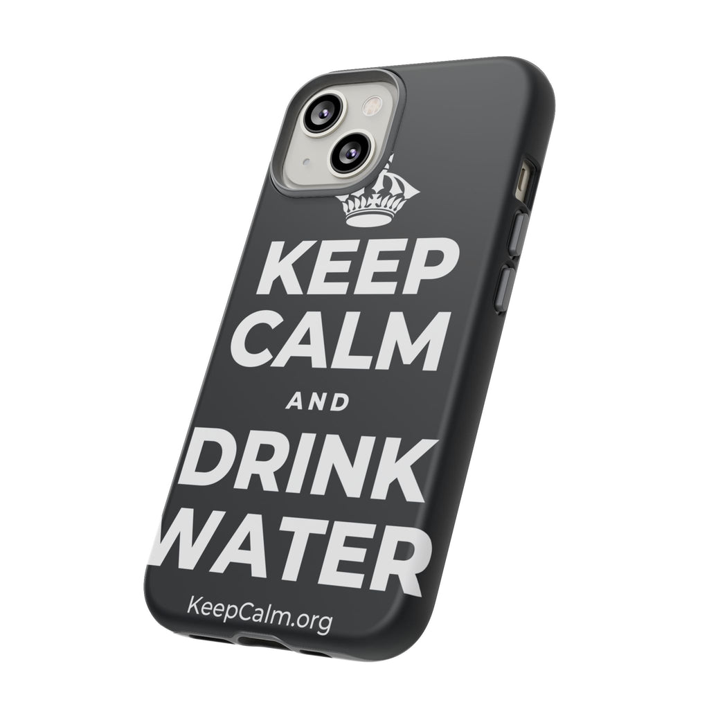 KEEP CALM AND DRINK WATER Phone Case (Dark)