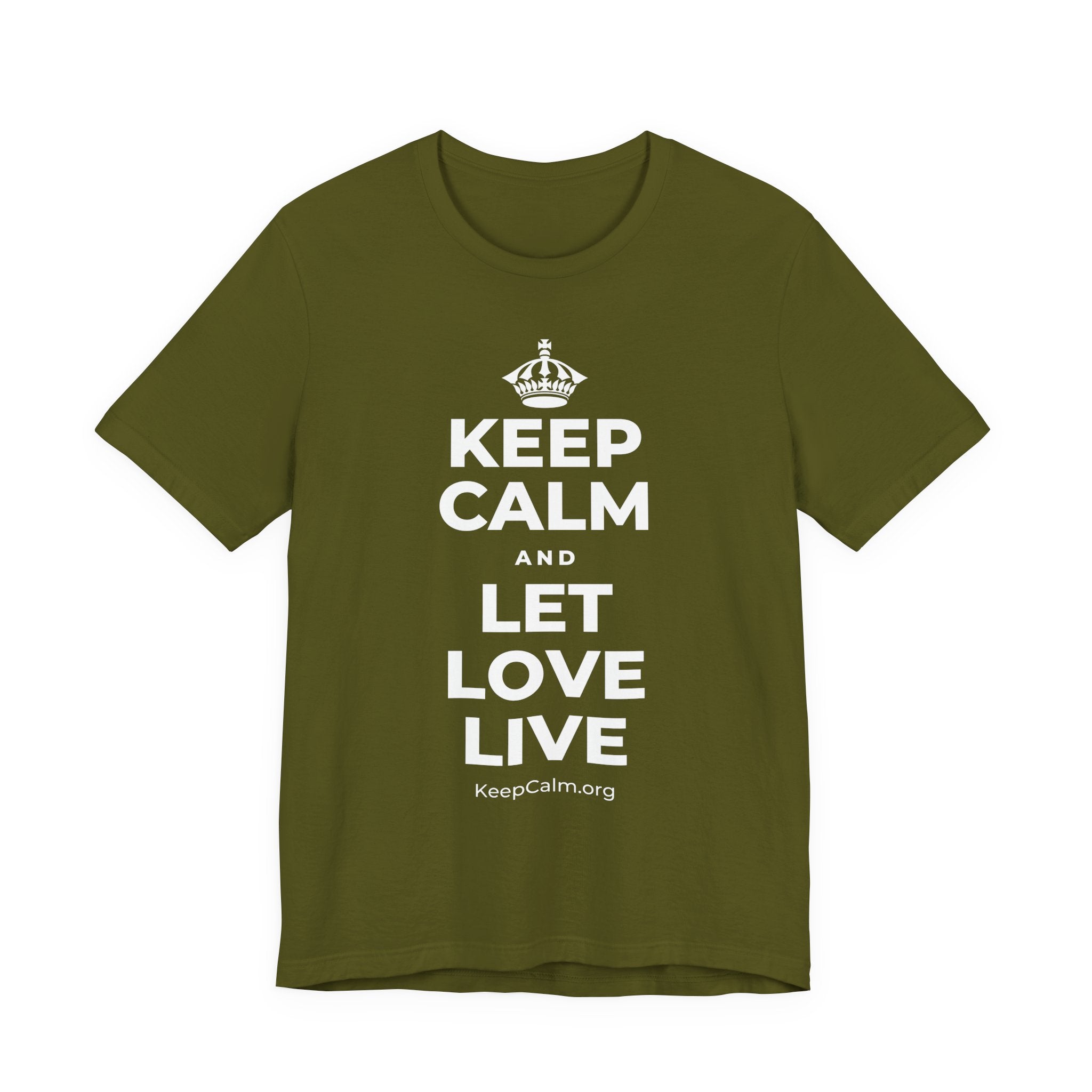 KEEP CALM AND LET LOVE LIVE T-Shirt (Baby Blue–Silver)