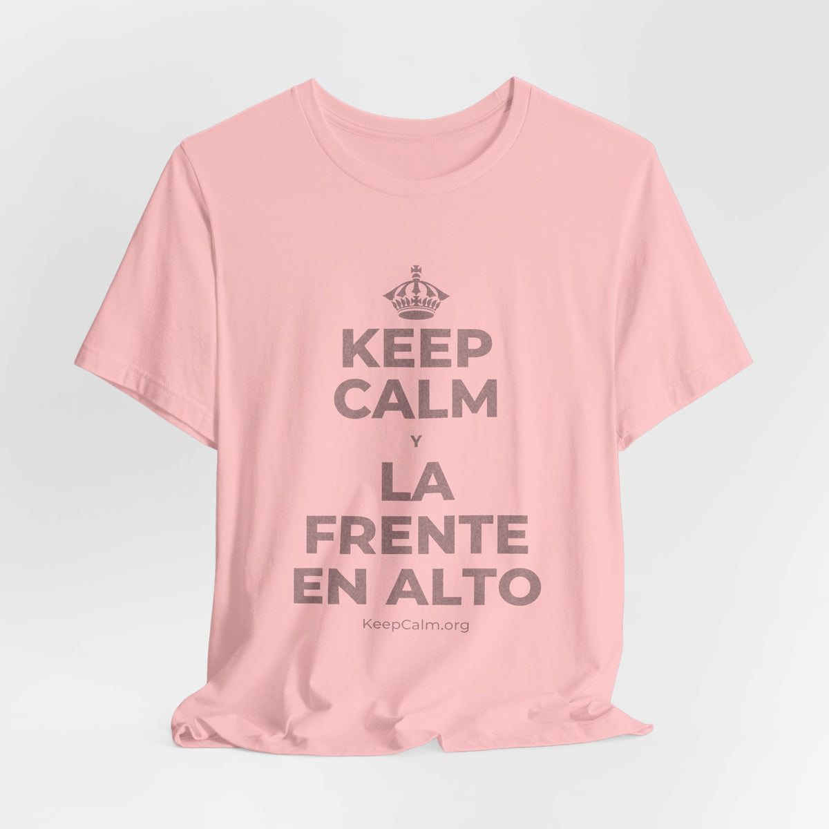 KEEP CALM Y LA FRENTE EN ALTO T-Shirt (White–Asphalt)