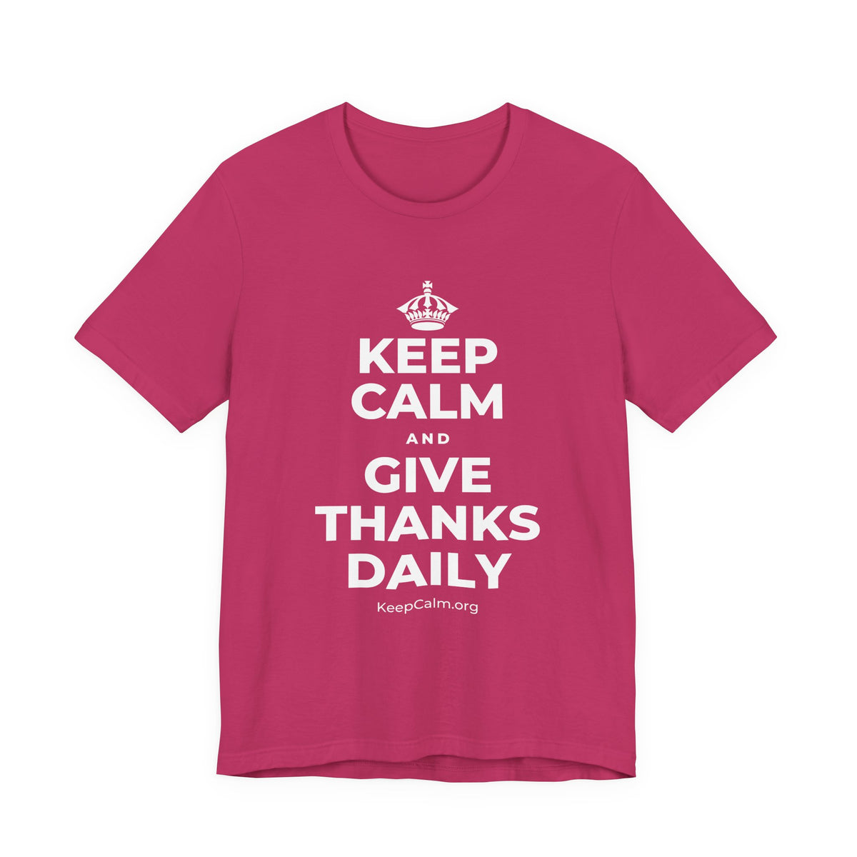 KEEP CALM AND GIVE THANKS DAILY T-Shirt (Baby Blue–Silver)