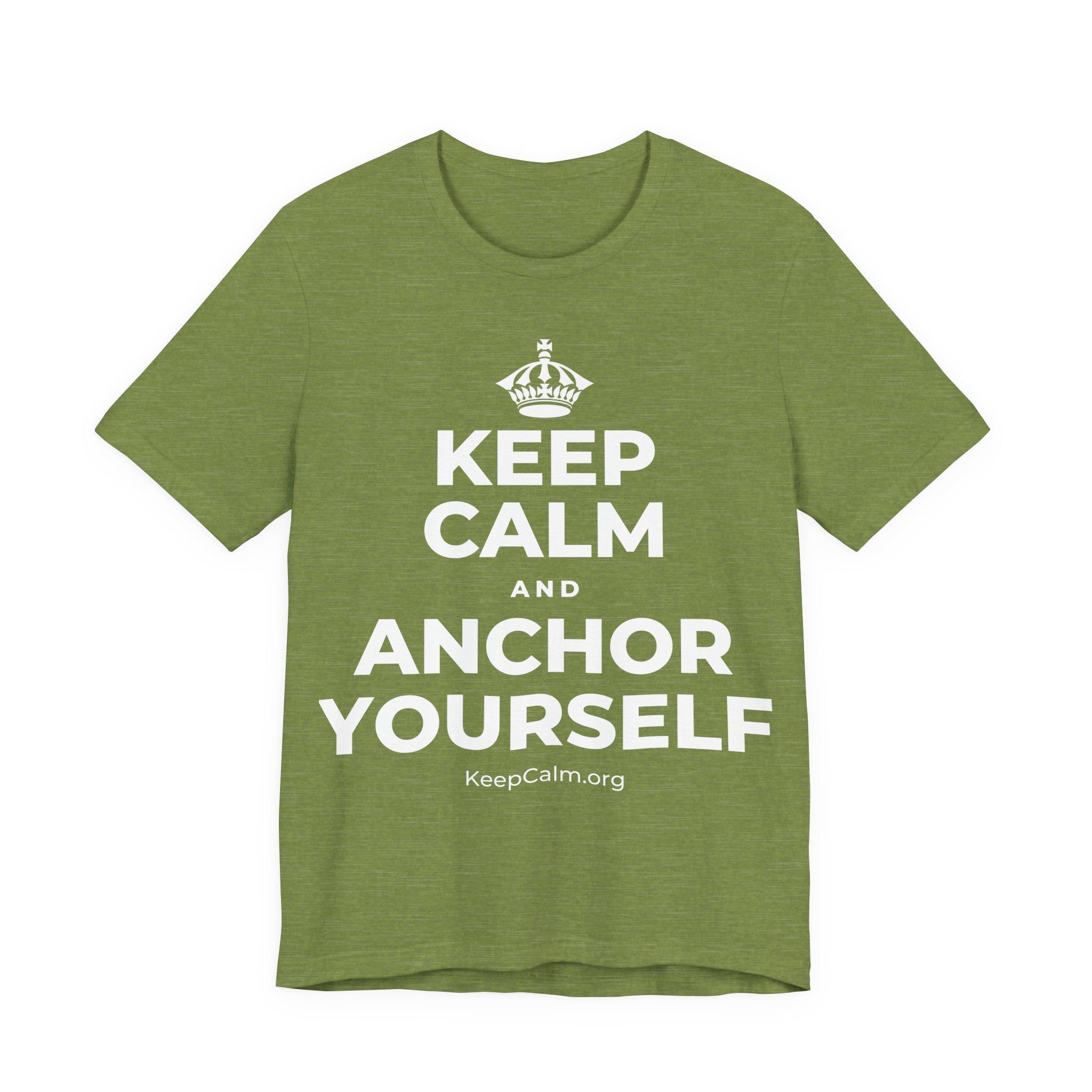 KEEP CALM AND ANCHOR YOURSELF T-Shirt (Baby Blue–Silver)