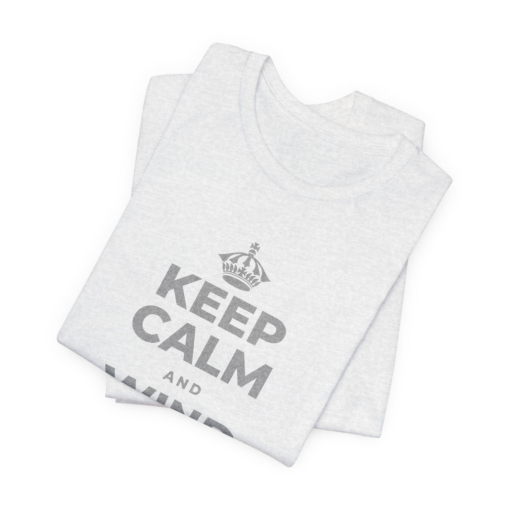 KEEP CALM AND WIND DOWN GENTLY T-Shirt (Soft Cream–Heather Mauve)