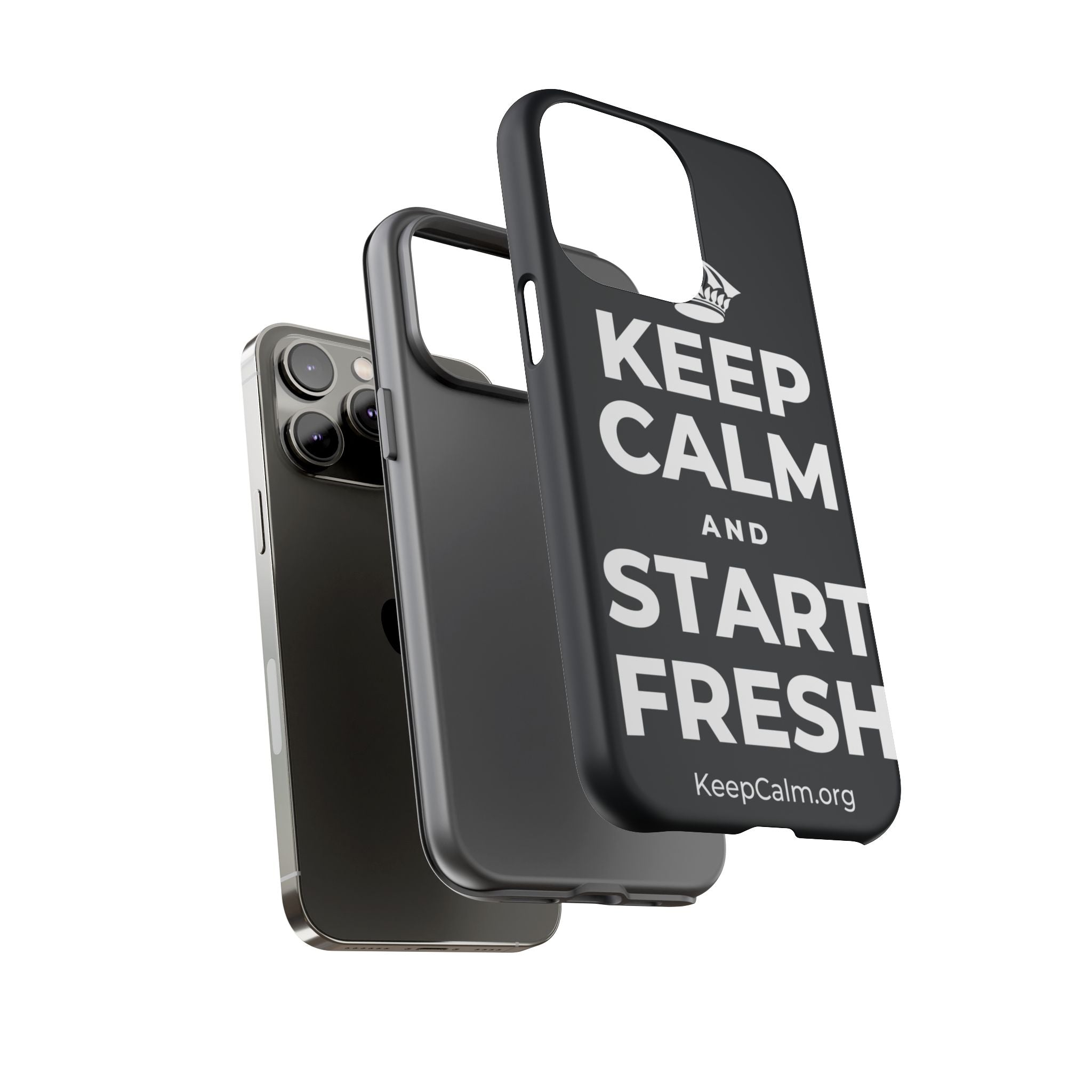 KEEP CALM AND START FRESH Phone Case (Dark)