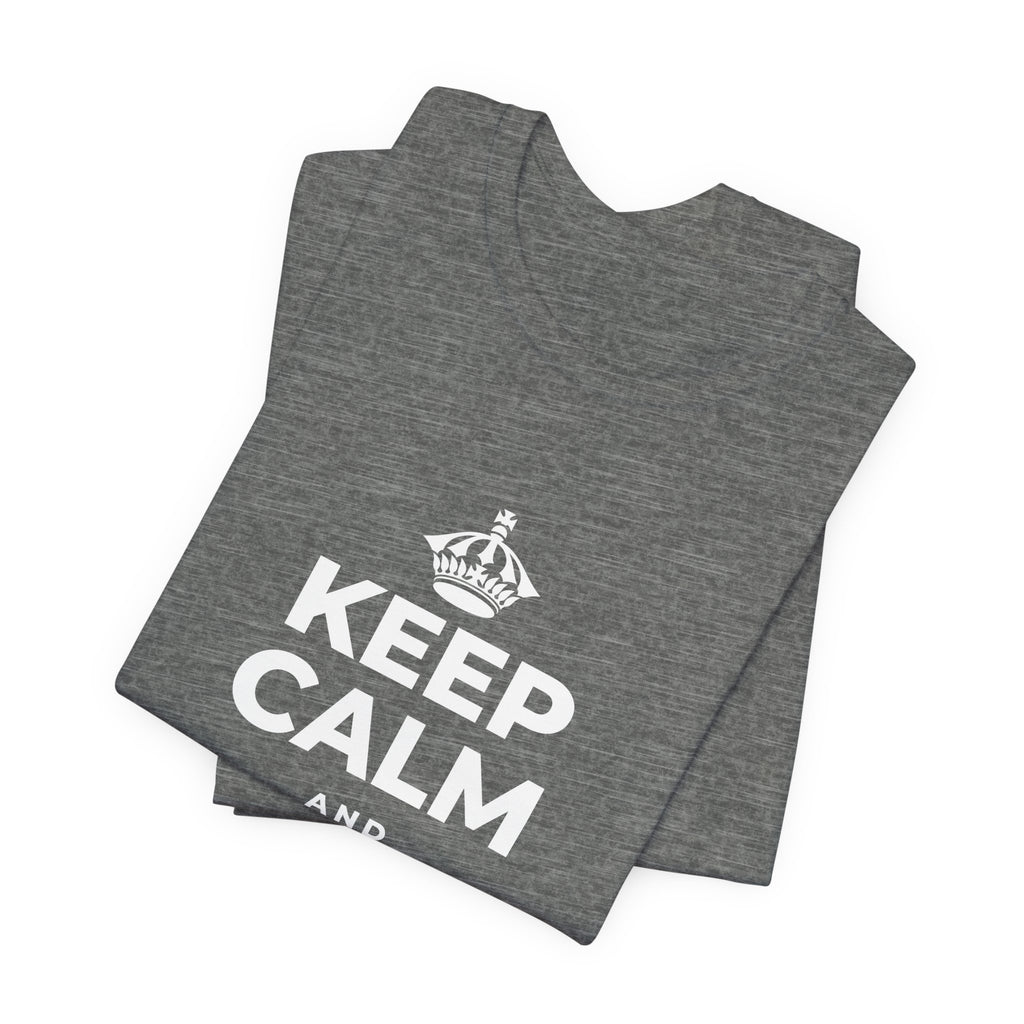 KEEP CALM AND FIND THE HORIZON T-Shirt (Baby Blue–Silver)
