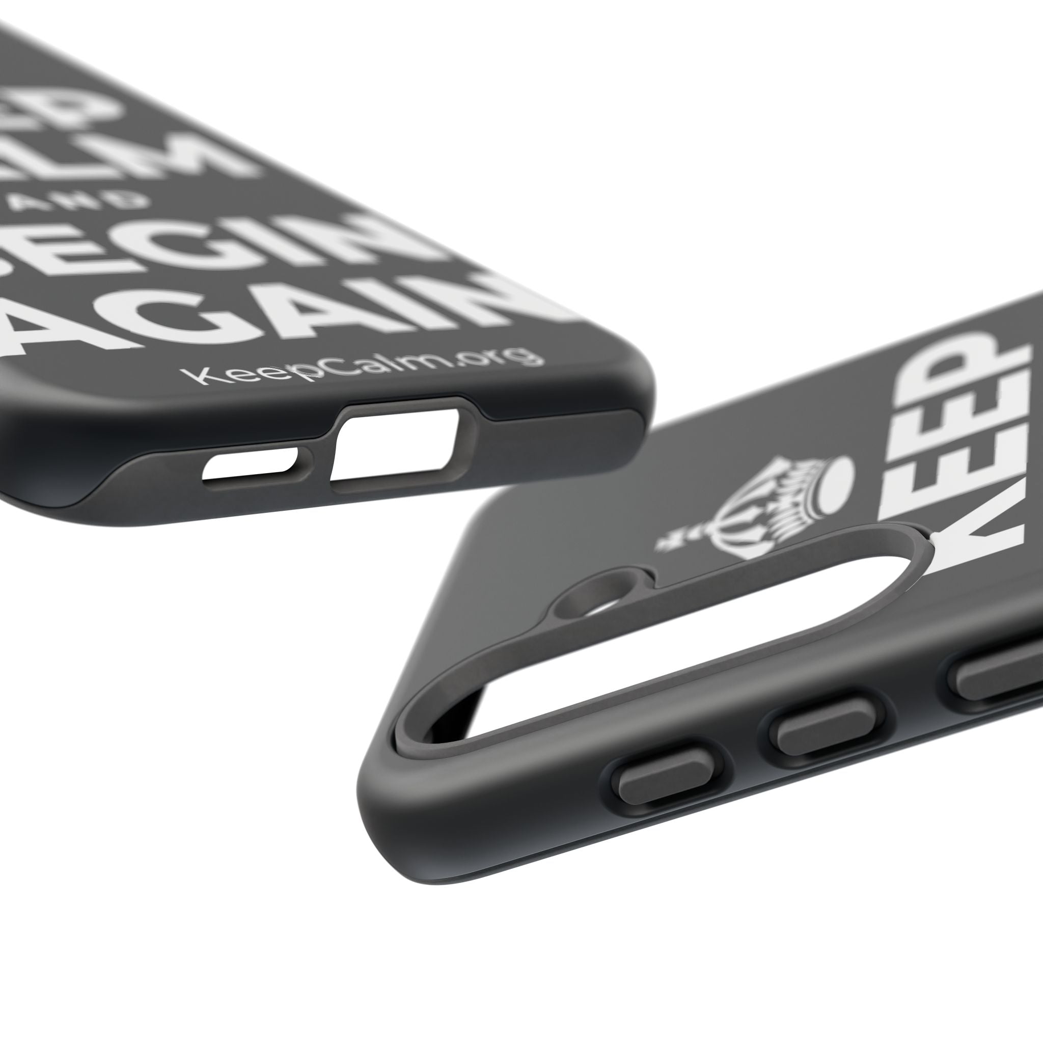 KEEP CALM AND BEGIN AGAIN Phone Case (Dark)