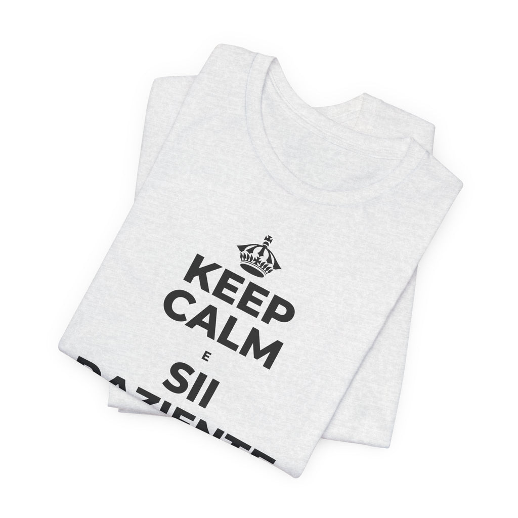 KEEP CALM E SII PAZIENTE CON LE NUOVE ABITUDINI T-Shirt (Soft Cream–Heather Mauve)