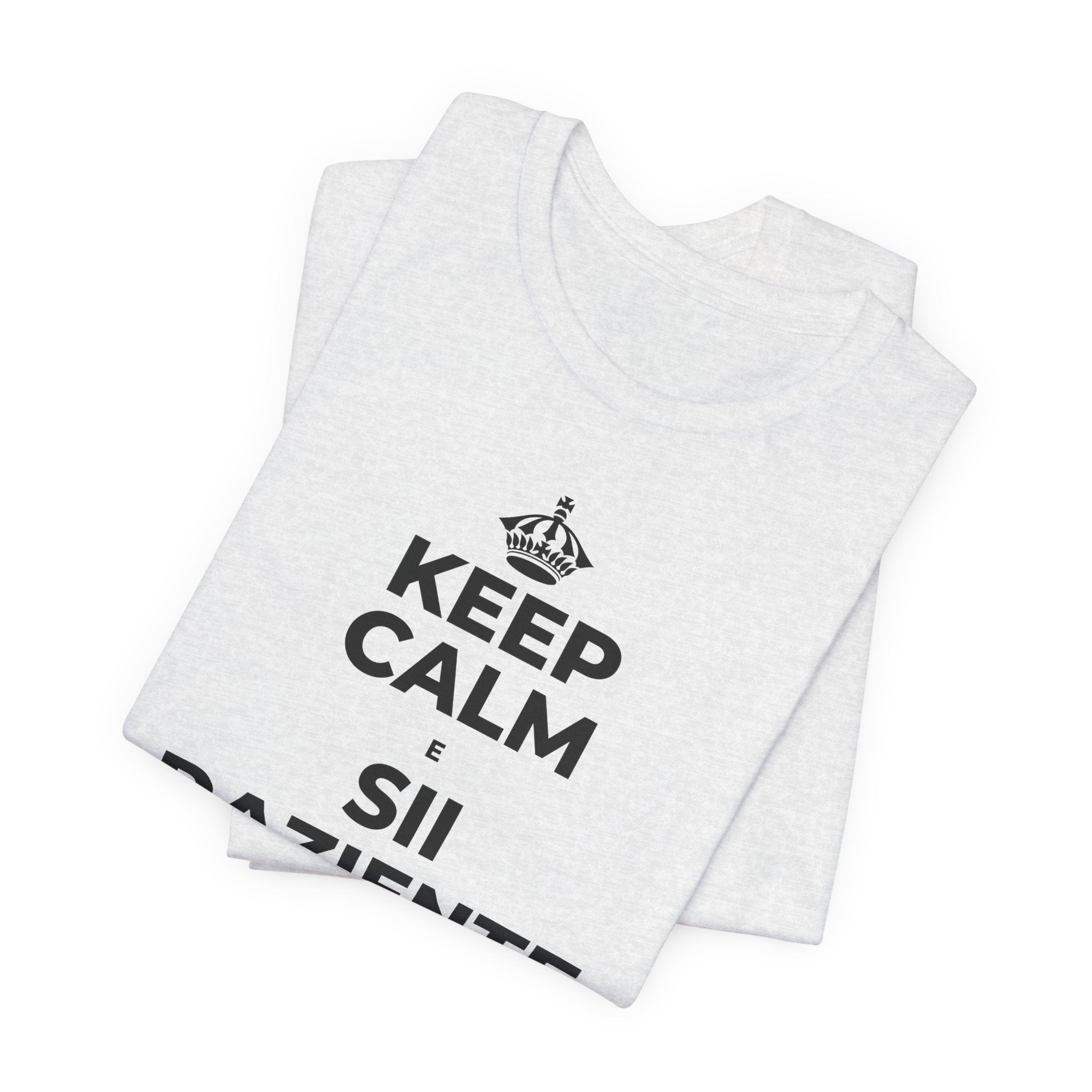 KEEP CALM E SII PAZIENTE CON LE NUOVE ABITUDINI T-Shirt (Soft Cream–Heather Mauve)