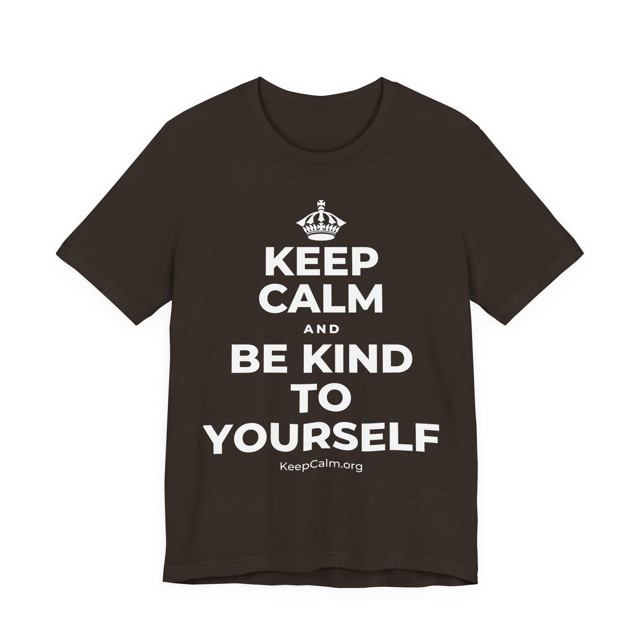 KEEP CALM AND BE KIND TO YOURSELF T-Shirt (Soft Cream–Heather Mauve)