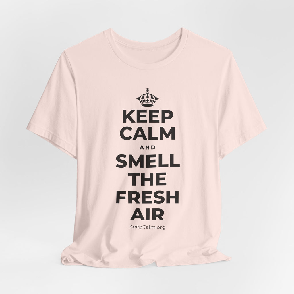 KEEP CALM AND SMELL THE FRESH AIR T-Shirt (Soft Cream–Heather Mauve)