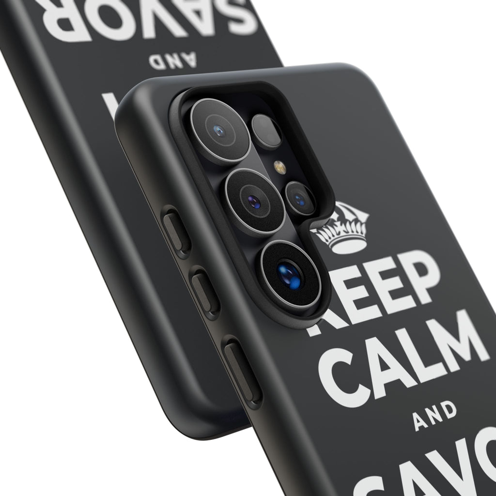 KEEP CALM AND SAVOR THE SIMPLE Phone Case (Dark)
