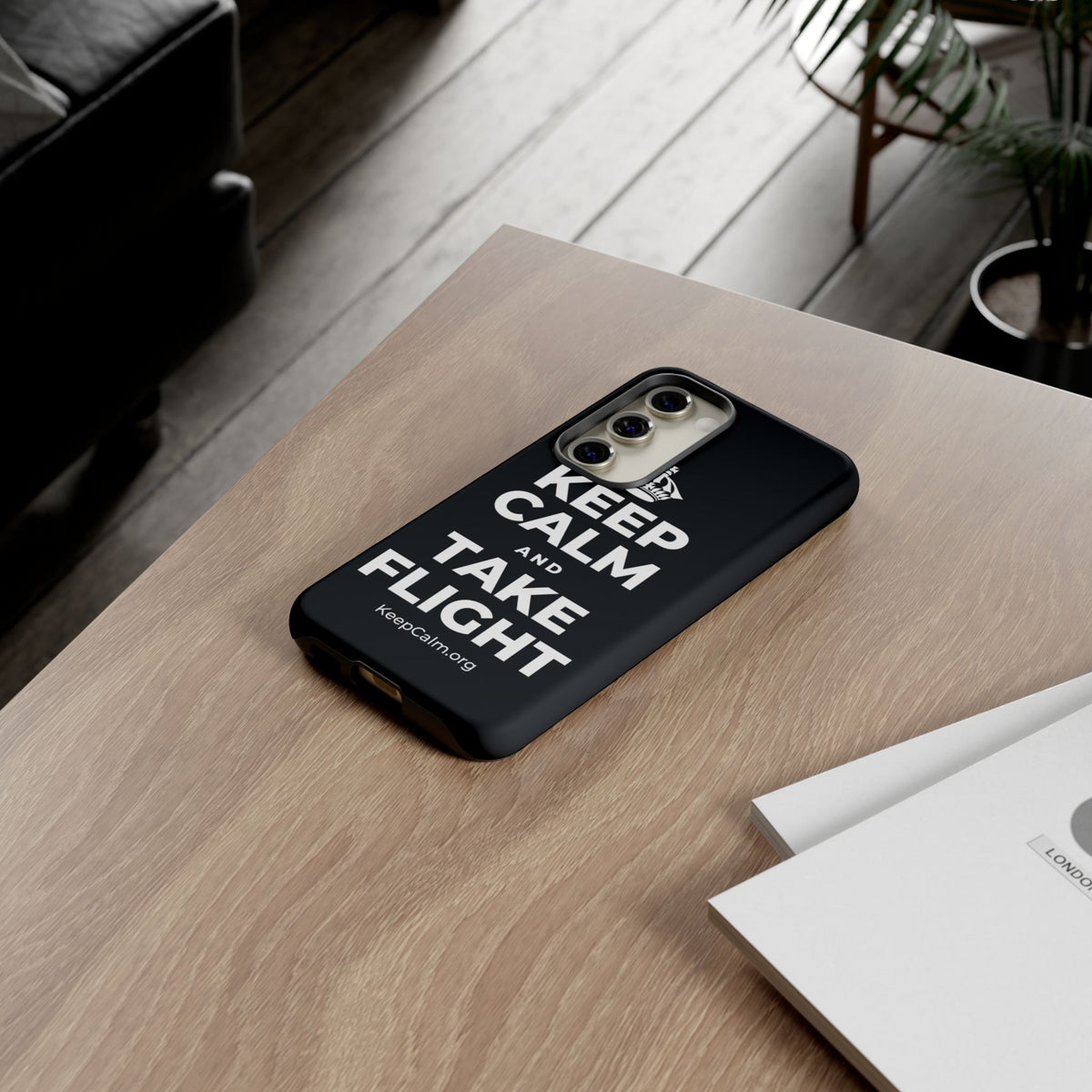 KEEP CALM AND TAKE FLIGHT Phone Case (Dark)