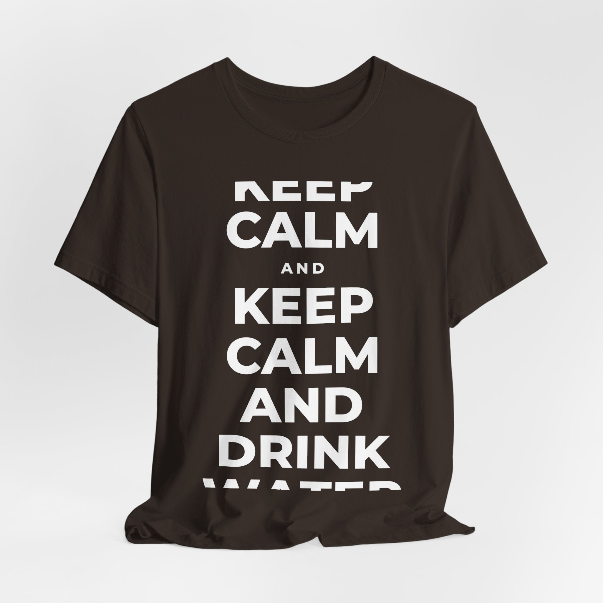 KEEP CALM AND DRINK WATER T-Shirt (Soft Cream–Heather Mauve)