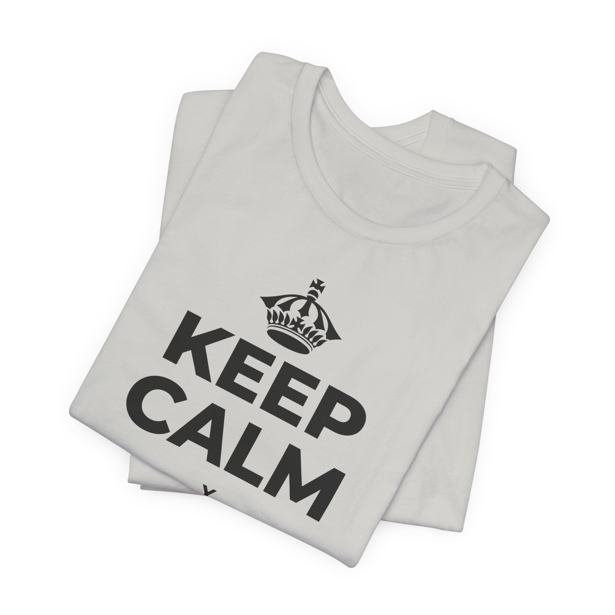 KEEP CALM Y TOMA AGUA T-Shirt (Baby Blue–Silver)