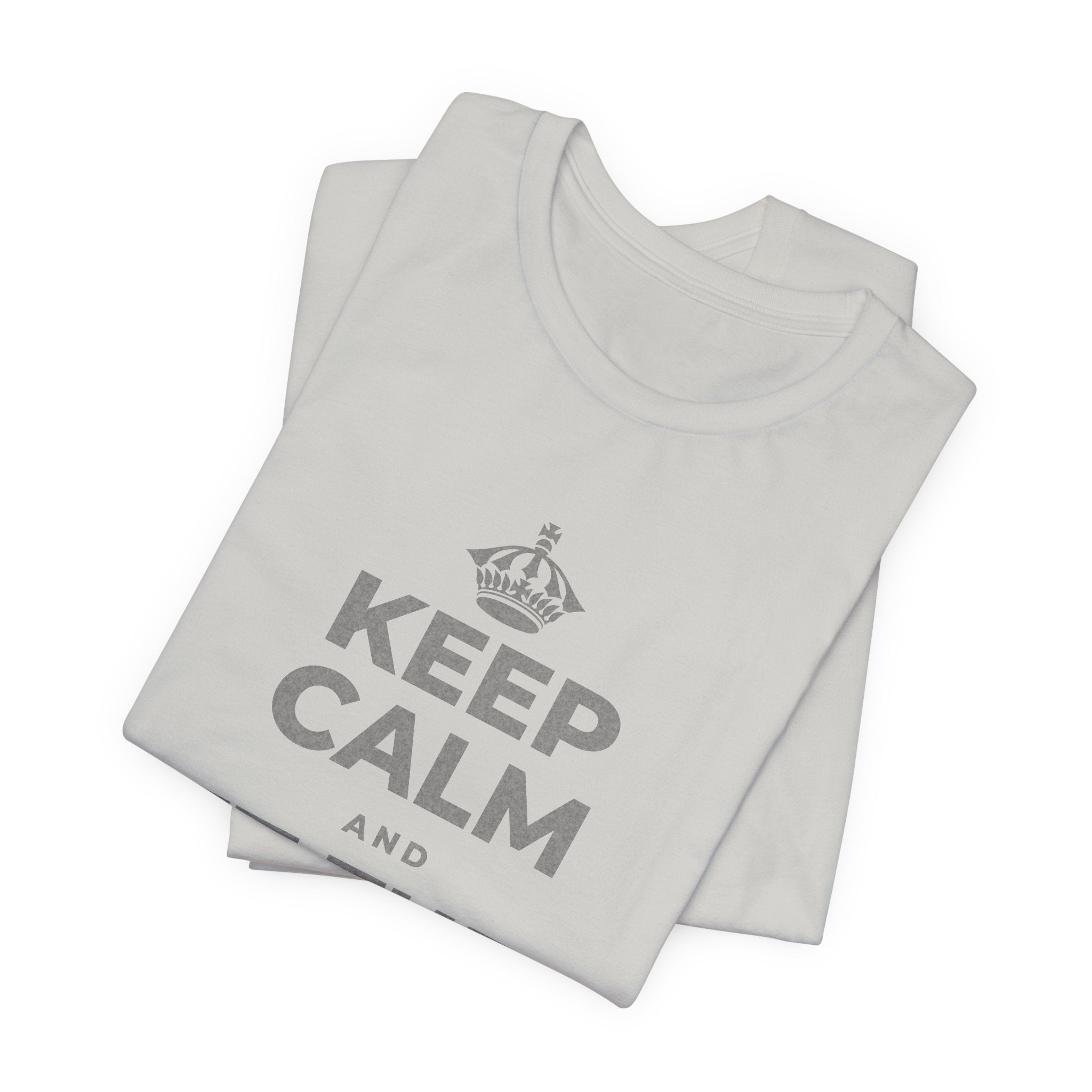 KEEP CALM AND LET THEM LOOK T-Shirt (Baby Blue–Silver)