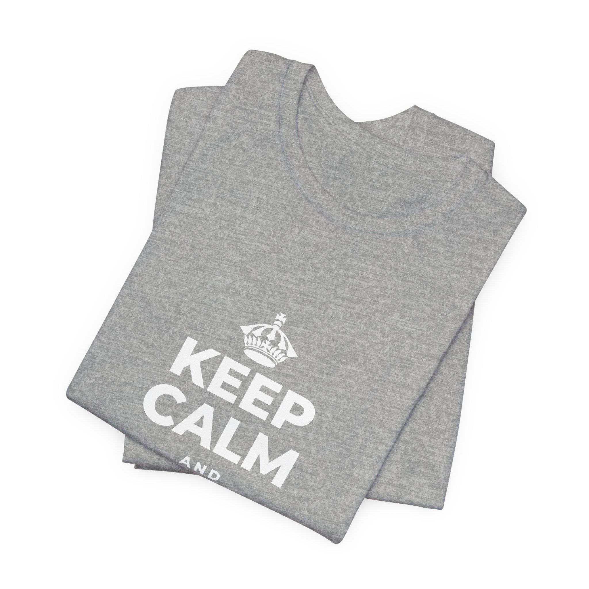 KEEP CALM AND MOVE FORWARD T-Shirt (White–Asphalt)