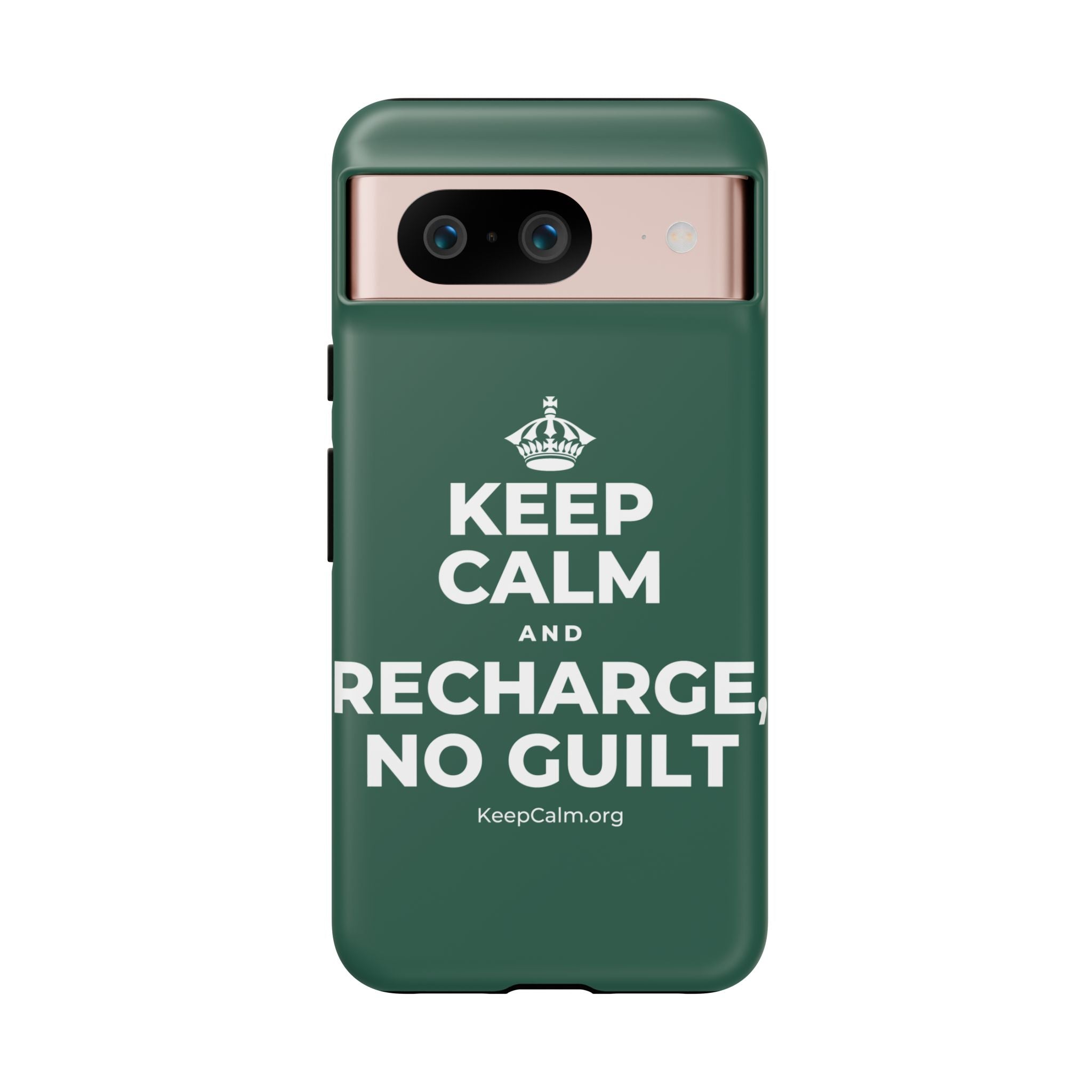 KEEP CALM AND RECHARGE, NO GUILT Phone Case