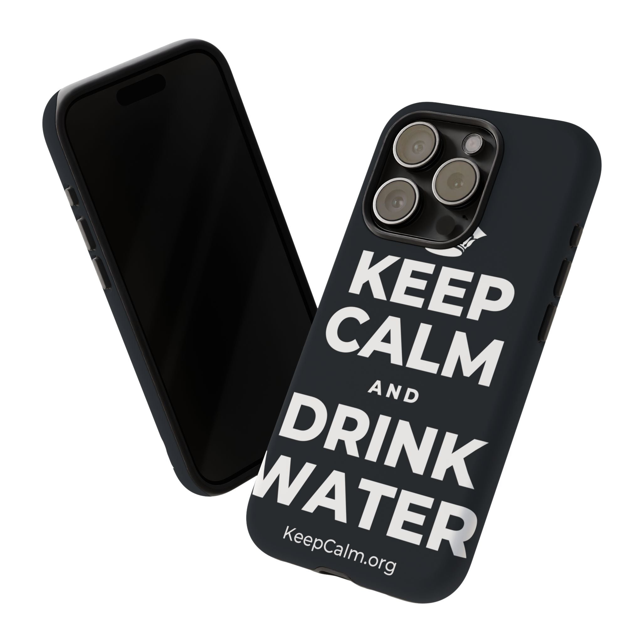 KEEP CALM AND DRINK WATER Phone Case (Dark)