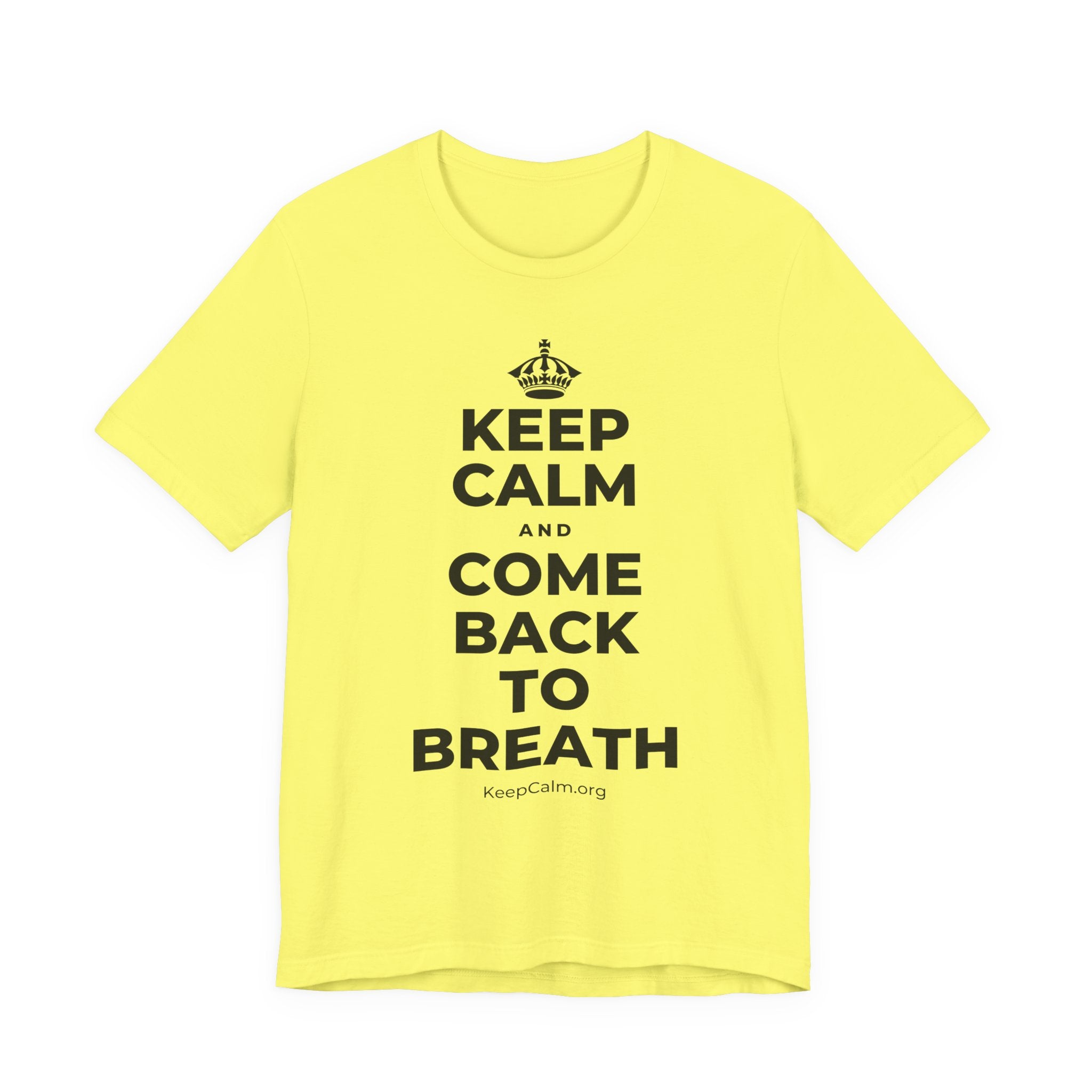 KEEP CALM AND COME BACK TO BREATH T-Shirt (Soft Cream–Heather Mauve)