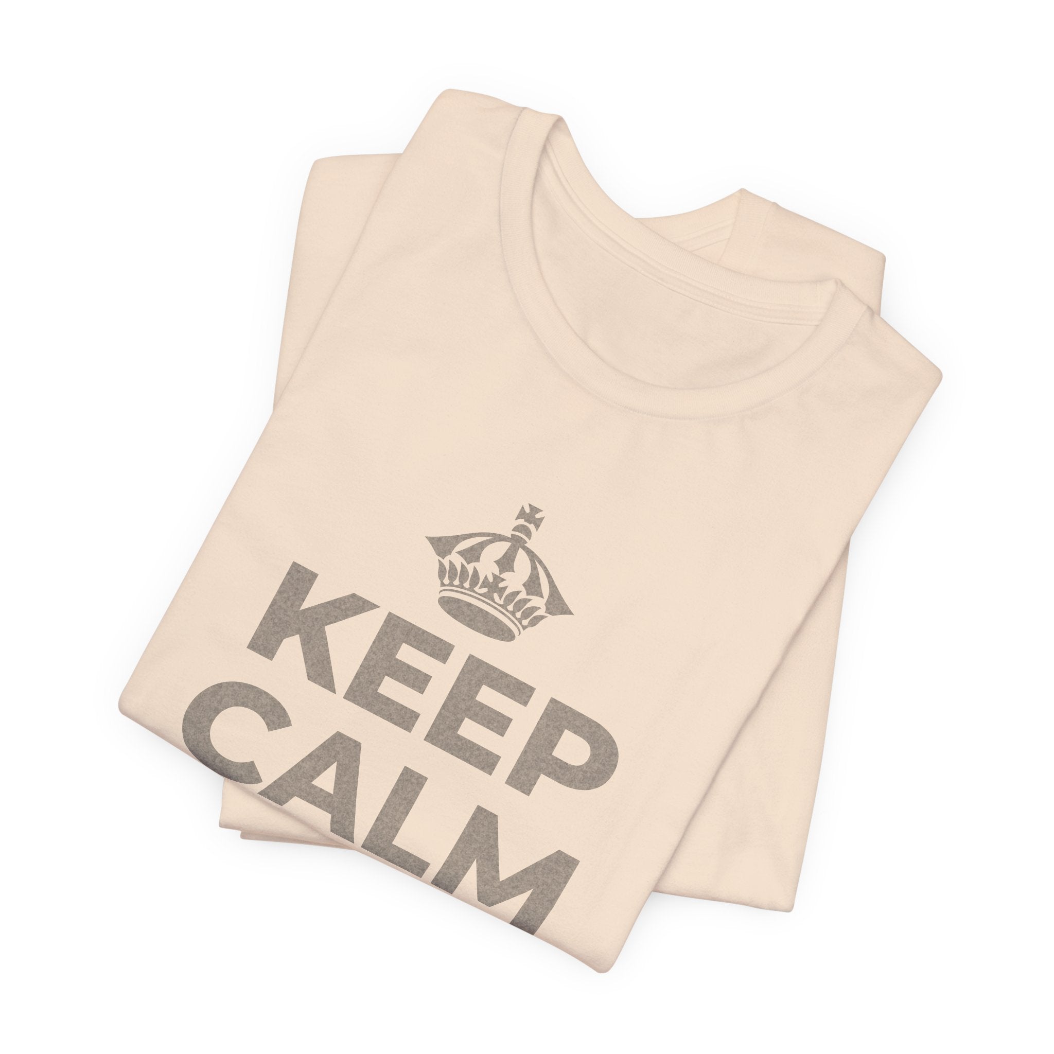 KEEP CALM AND OWN IT T-Shirt (Soft Cream–Heather Mauve)